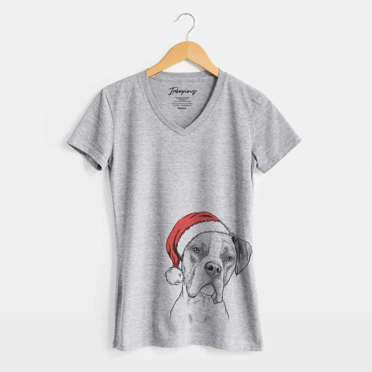 Santa Winston the Boxer - Women's V-neck Shirt