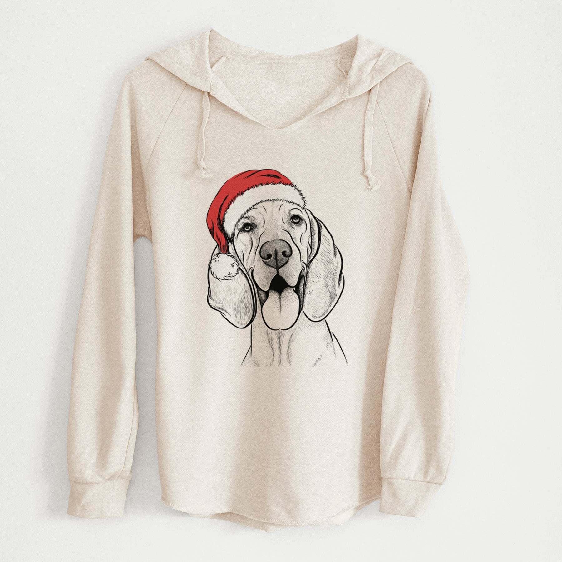 Santa Winston the Redbone Coonhound - Cali Wave Hooded Sweatshirt