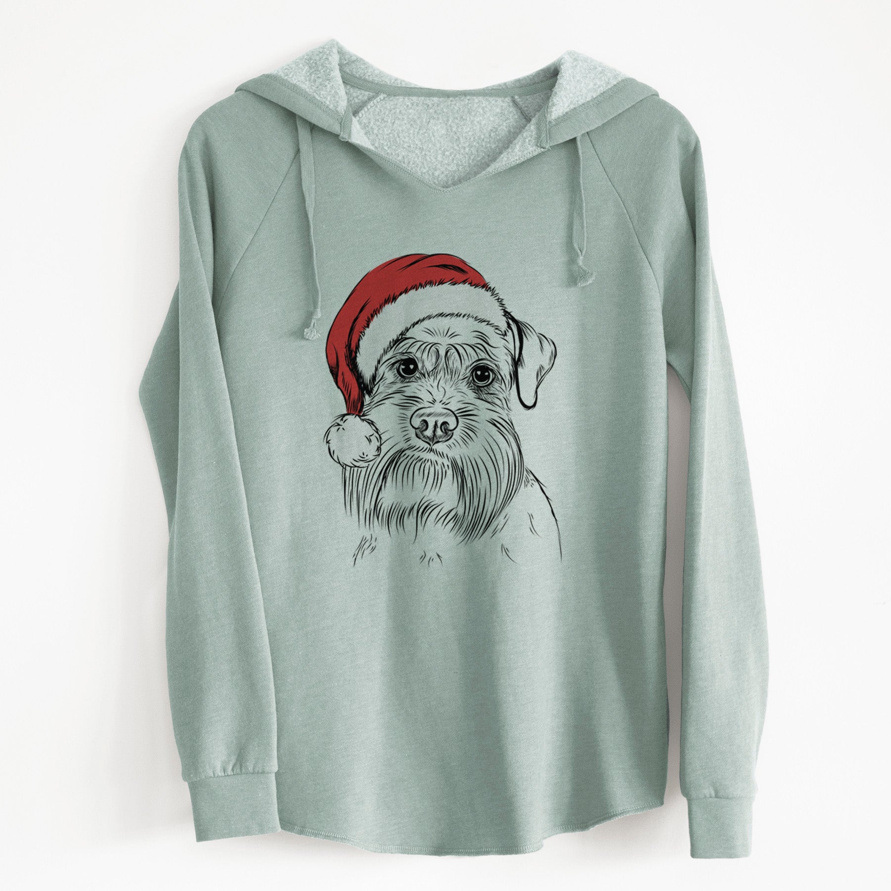 Santa Wrigley the Schnauzer - Cali Wave Hooded Sweatshirt