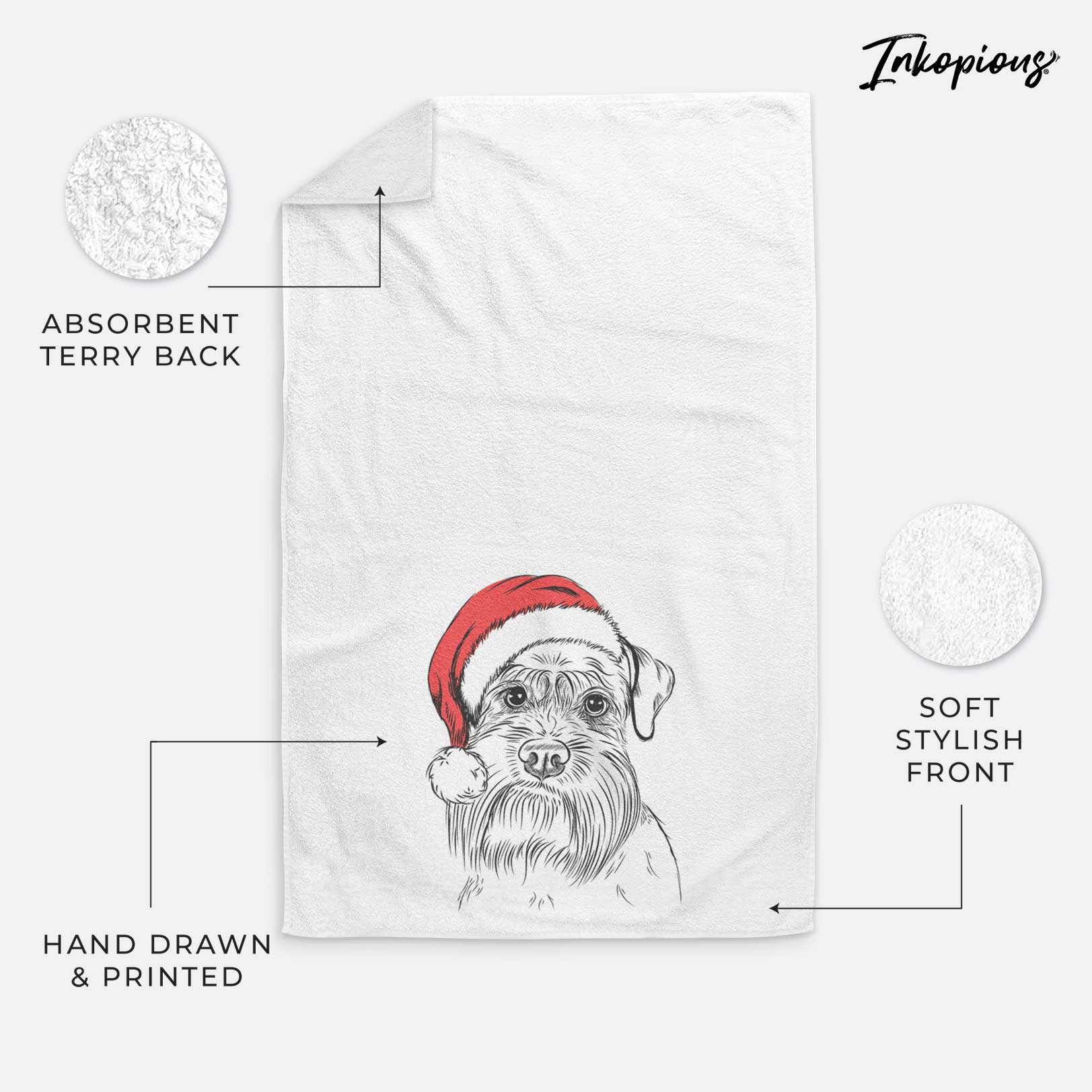 Wrigley the Schnauzer Decorative Hand Towel