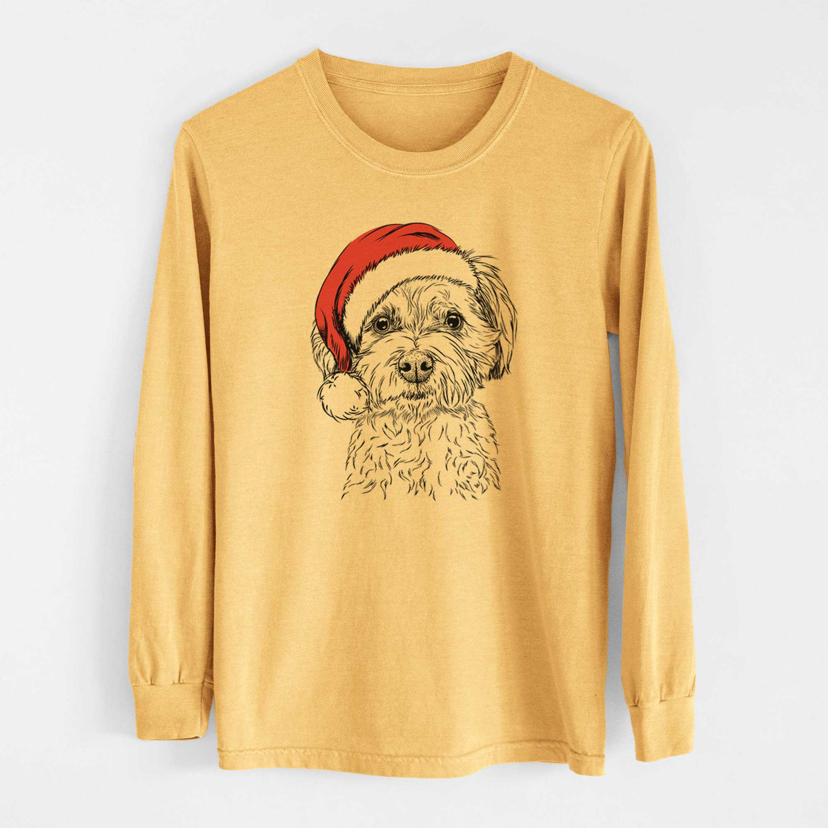 Santa Wyatt the Coton de Tulear - Heavyweight 100% Cotton Long Sleeve