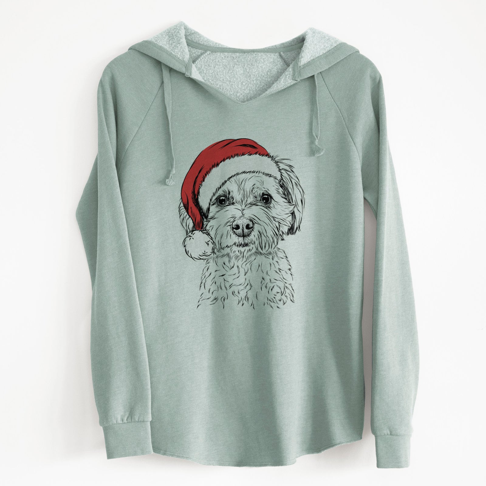 Santa Wyatt the Coton de Tulear - Cali Wave Hooded Sweatshirt