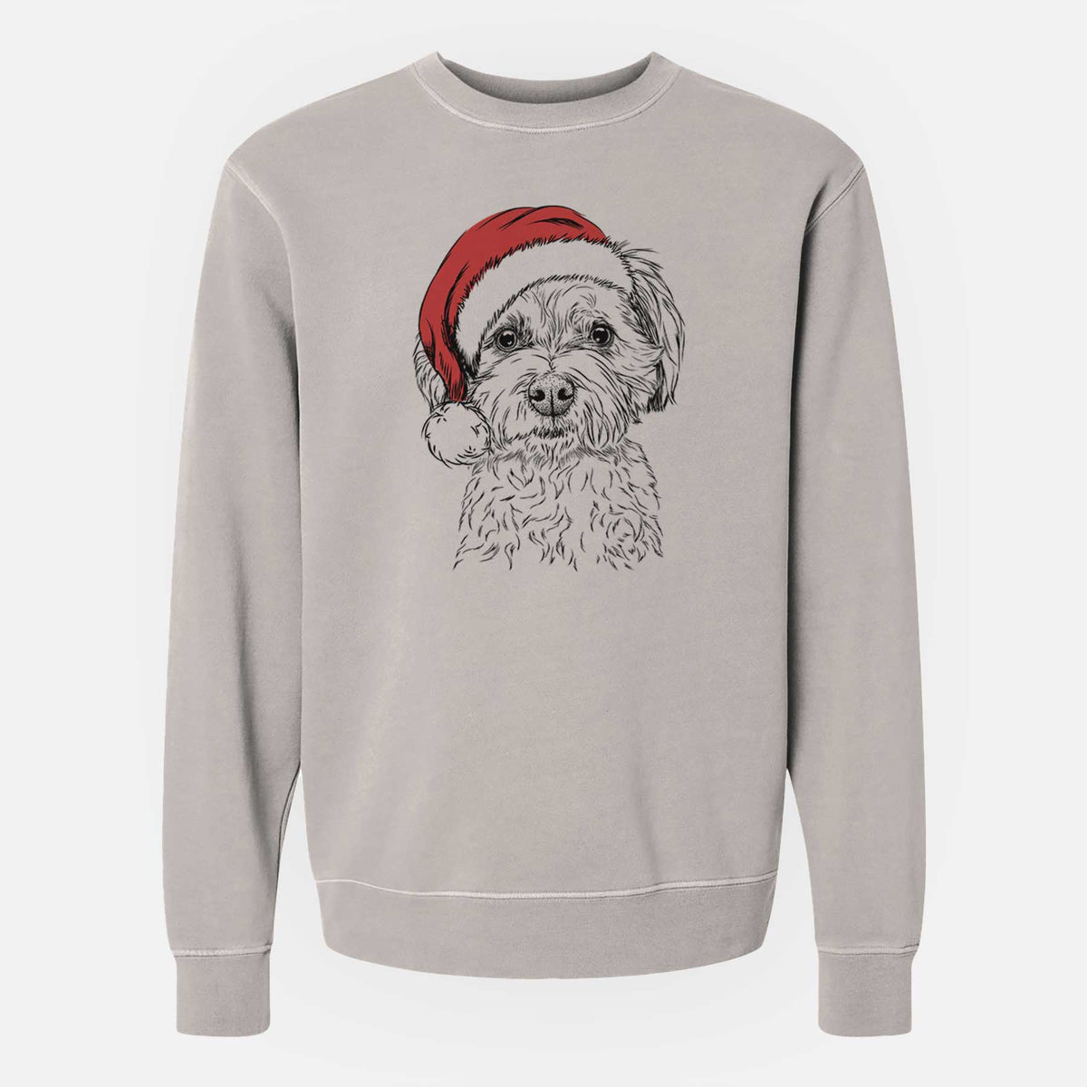 Santa Wyatt the Coton de Tulear - Unisex Pigment Dyed Crew Sweatshirt