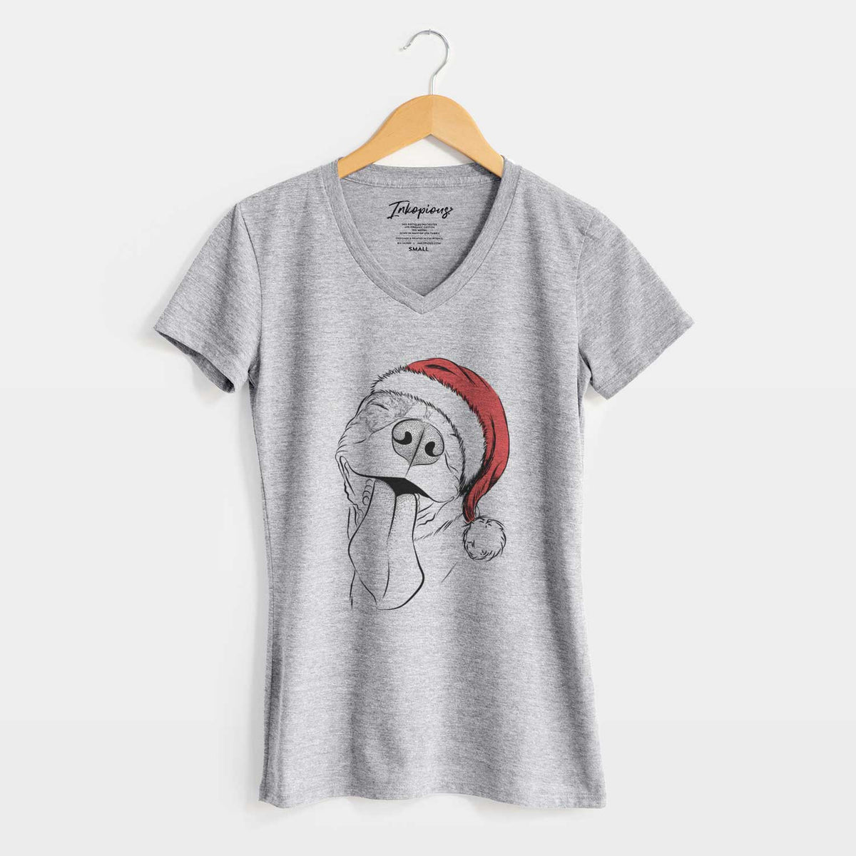 Santa Xena the American Staffordshire Terrier - Women's V-neck Shirt