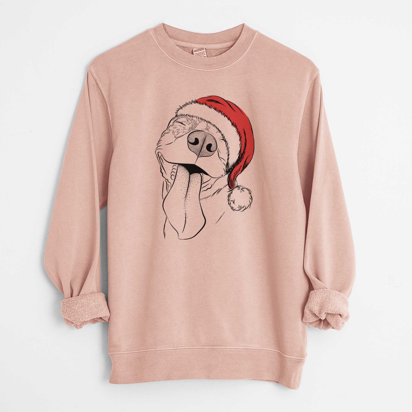 Santa Xena the American Staffordshire Terrier - Unisex Pigment Dyed Crew Sweatshirt