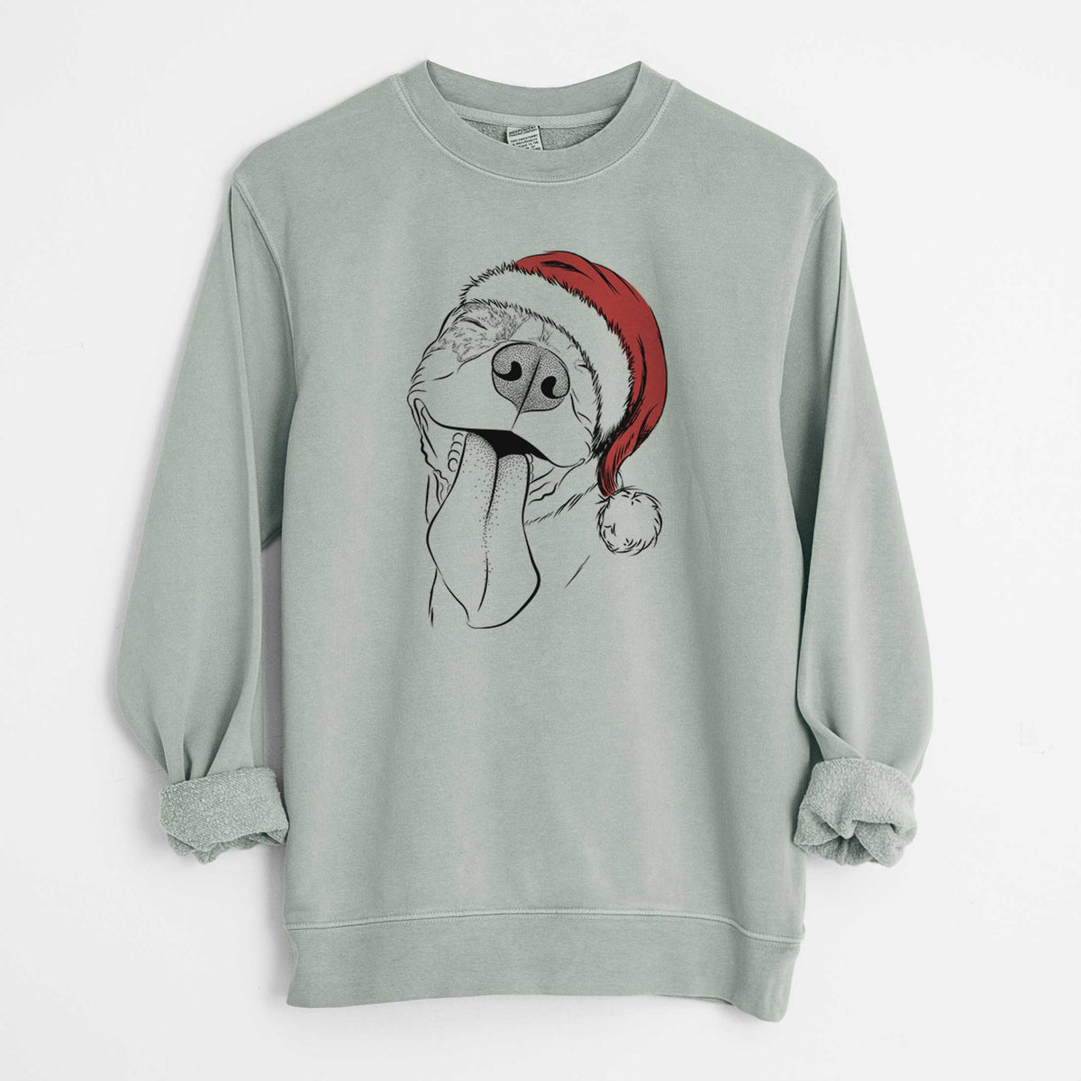 Santa Xena the American Staffordshire Terrier - Unisex Pigment Dyed Crew Sweatshirt