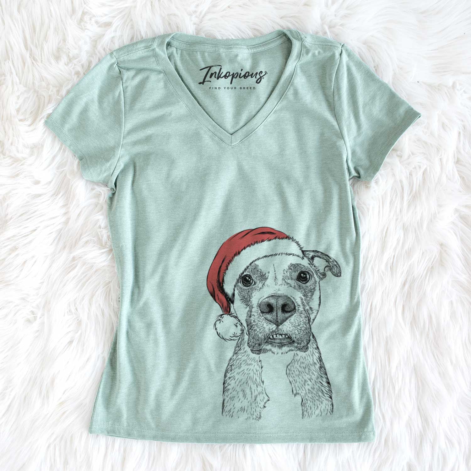 Santa Xena the Mixed Breed - Women's V-neck Shirt