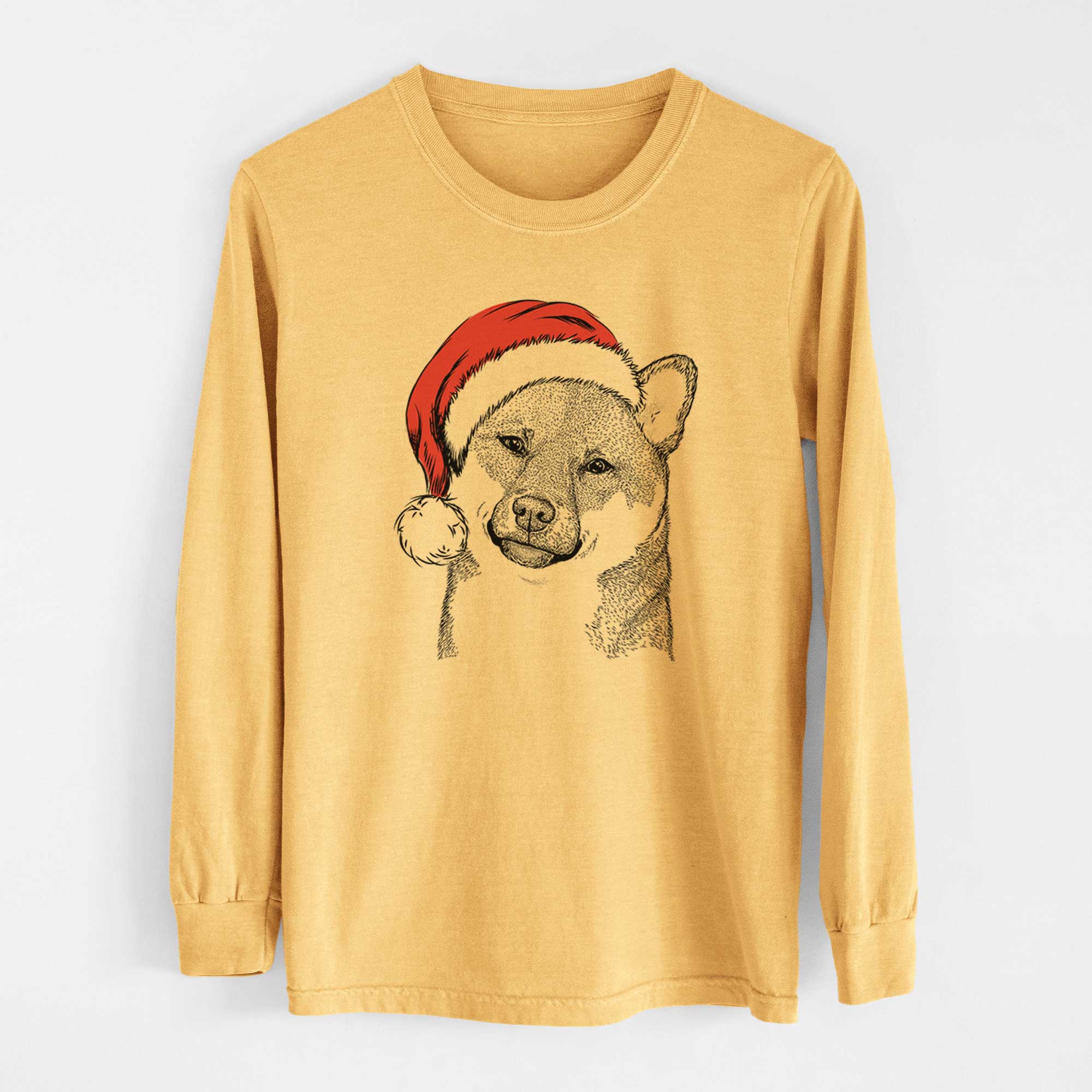 Santa Yakuza the Shiba Inu - Heavyweight 100% Cotton Long Sleeve