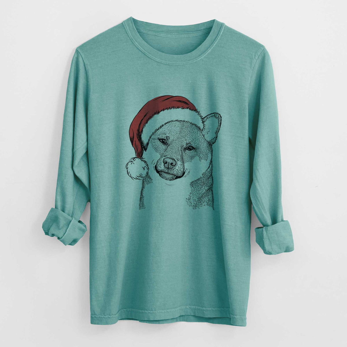 Santa Yakuza the Shiba Inu - Heavyweight 100% Cotton Long Sleeve