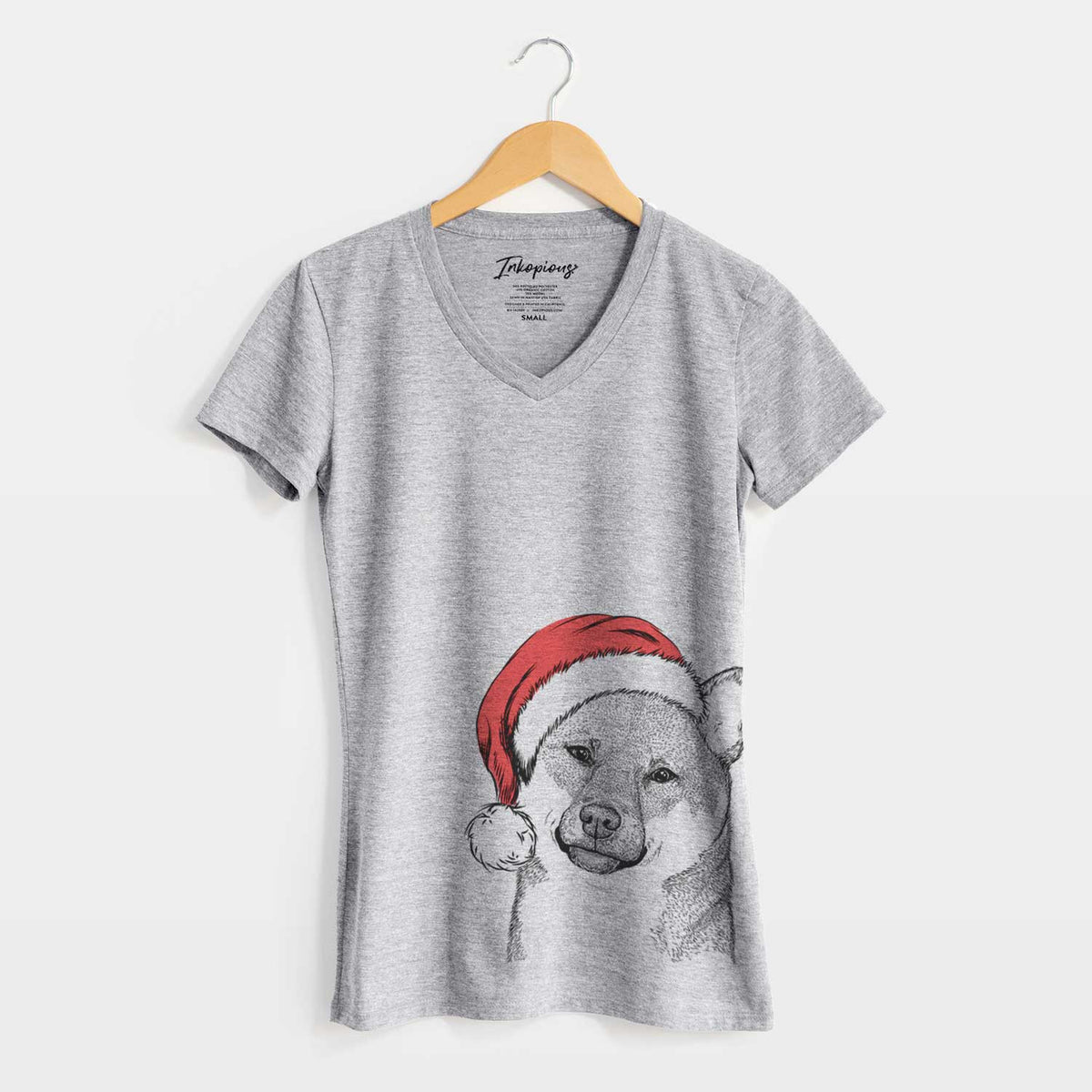 Santa Yakuza the Shiba Inu - Women's V-neck Shirt