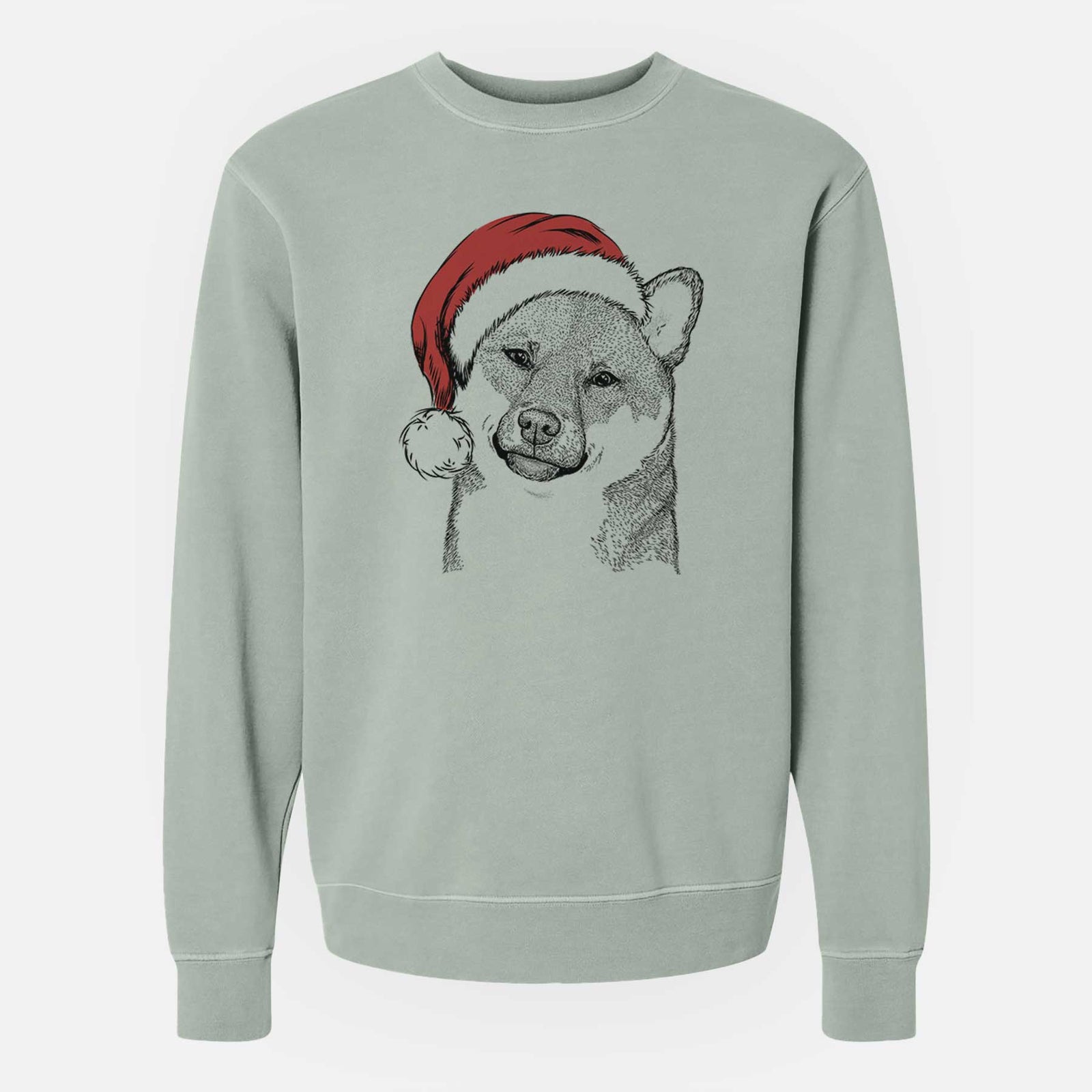 Santa Yakuza the Shiba Inu - Unisex Pigment Dyed Crew Sweatshirt