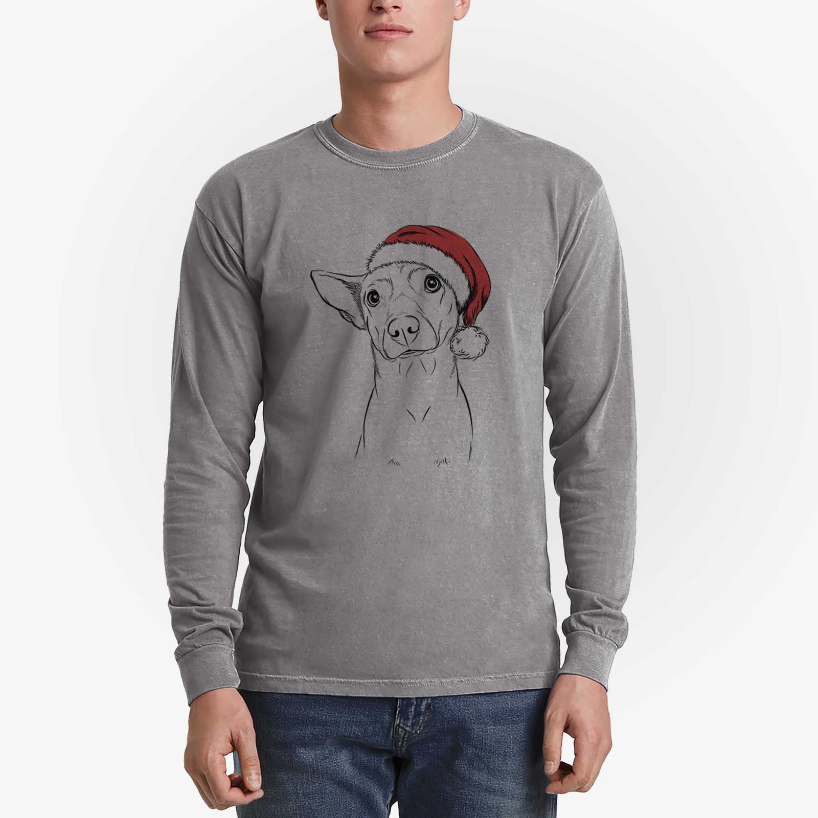Santa Yogi the Mixed Breed - Heavyweight 100% Cotton Long Sleeve
