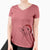 Santa Yogi the Mixed Breed - Women's V-neck Shirt