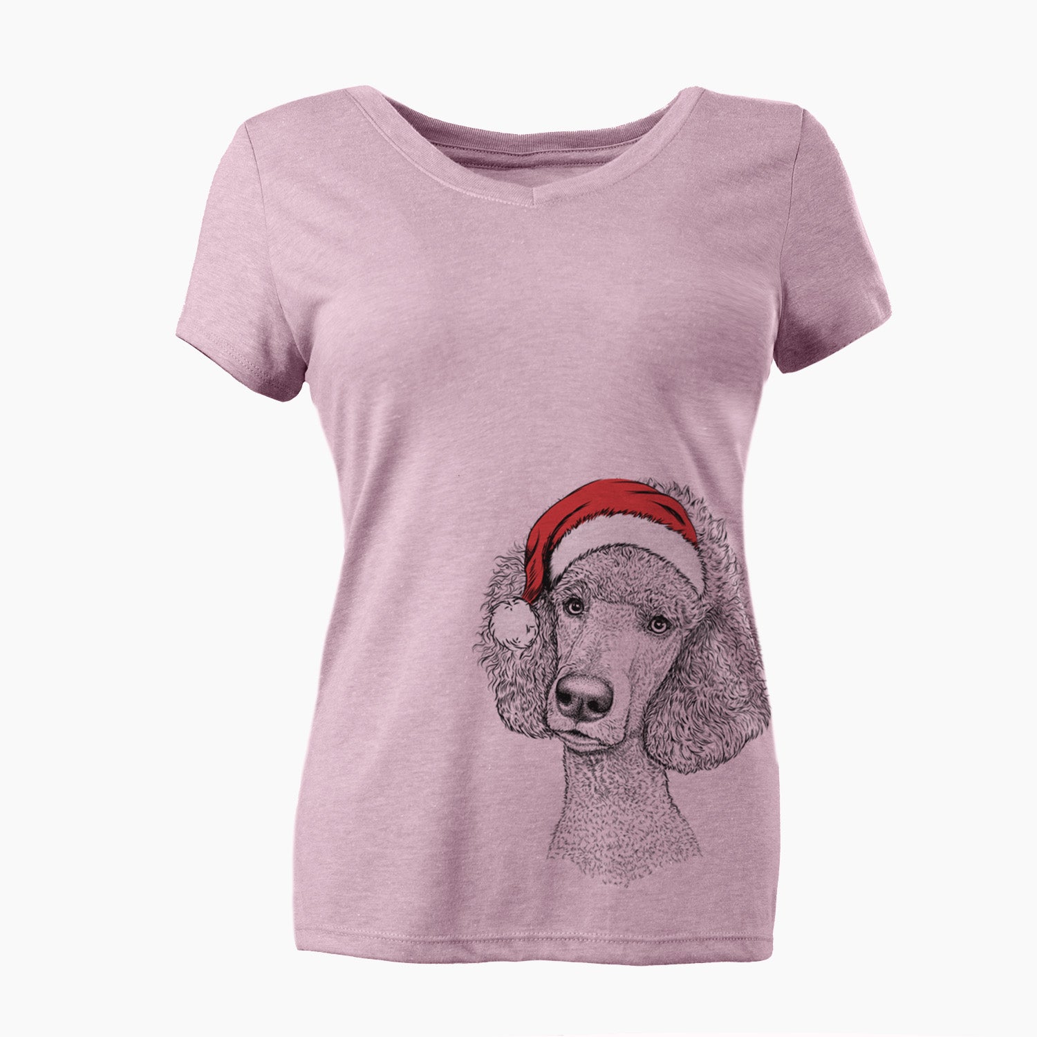 Santa Yuki the Poodle - Women's Perfect V-neck Shirt