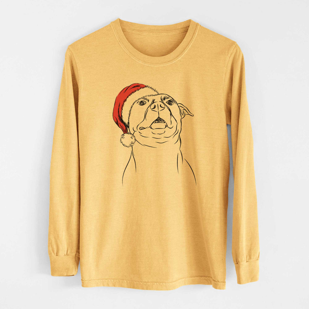 Santa Zada the Pitbull - Heavyweight 100% Cotton Long Sleeve