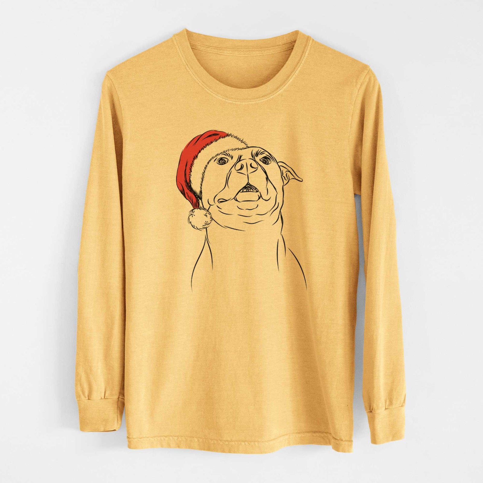 Santa Zada the Pitbull - Heavyweight 100% Cotton Long Sleeve