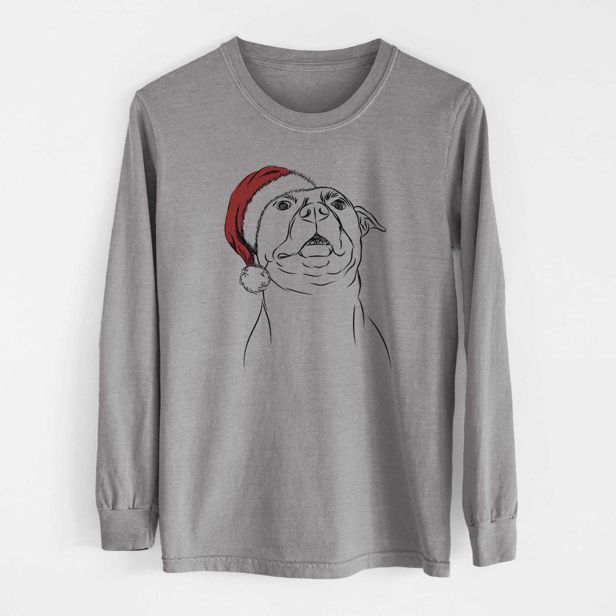 Santa Zada the Pitbull - Heavyweight 100% Cotton Long Sleeve