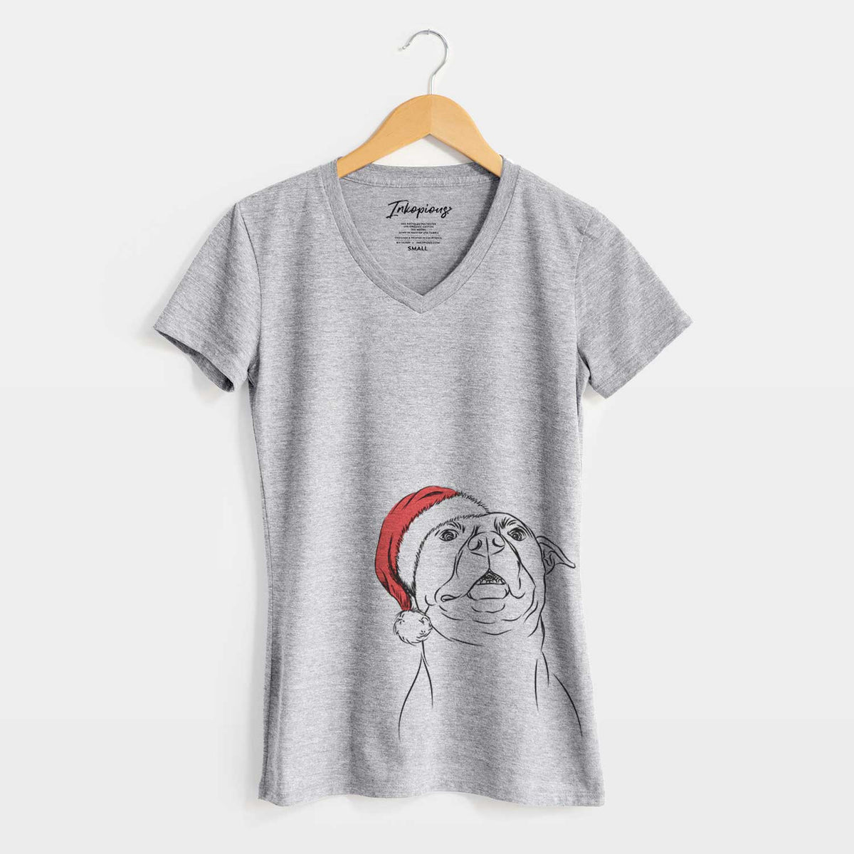 Santa Zada the Pitbull - Women's V-neck Shirt