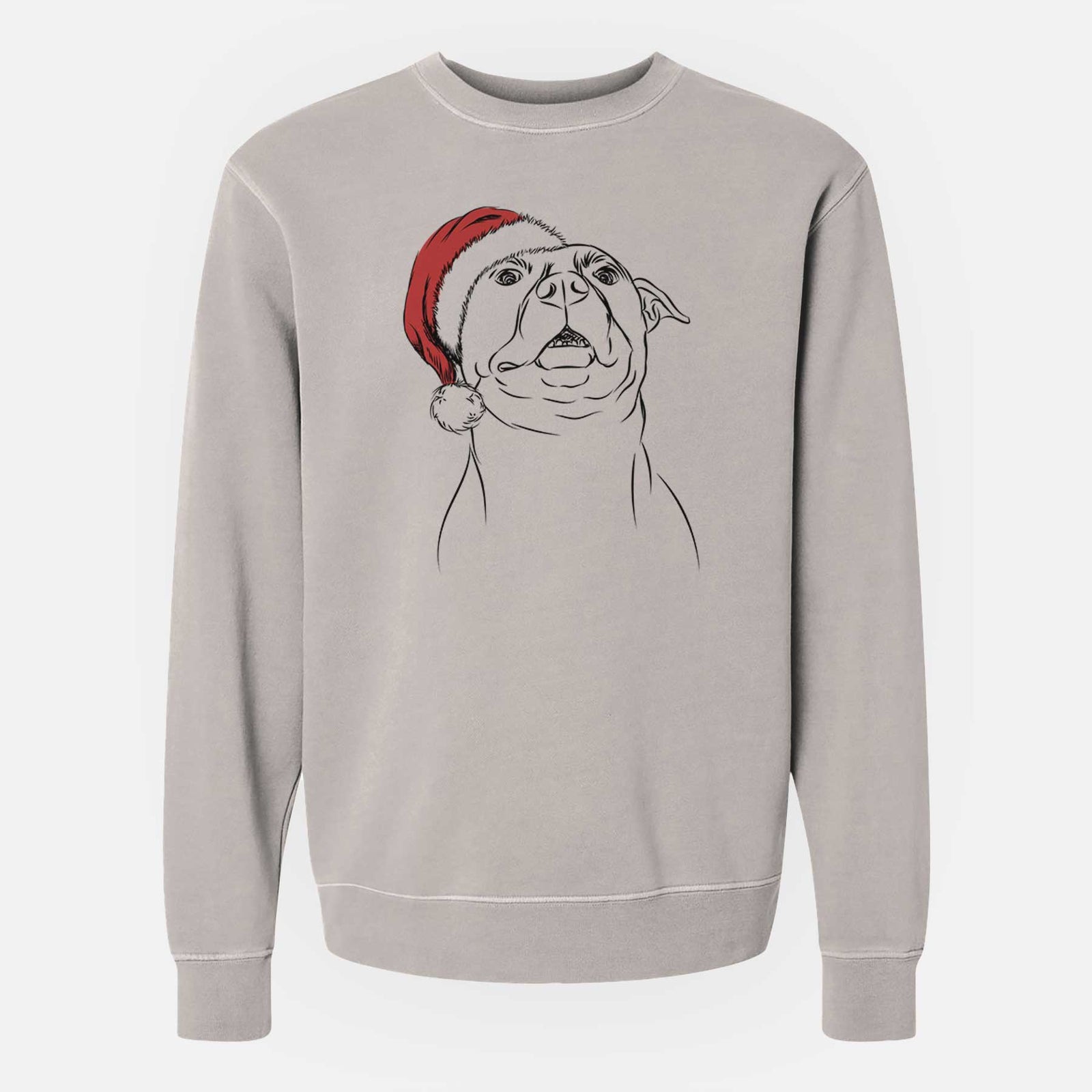 Santa Zada the Pitbull - Unisex Pigment Dyed Crew Sweatshirt