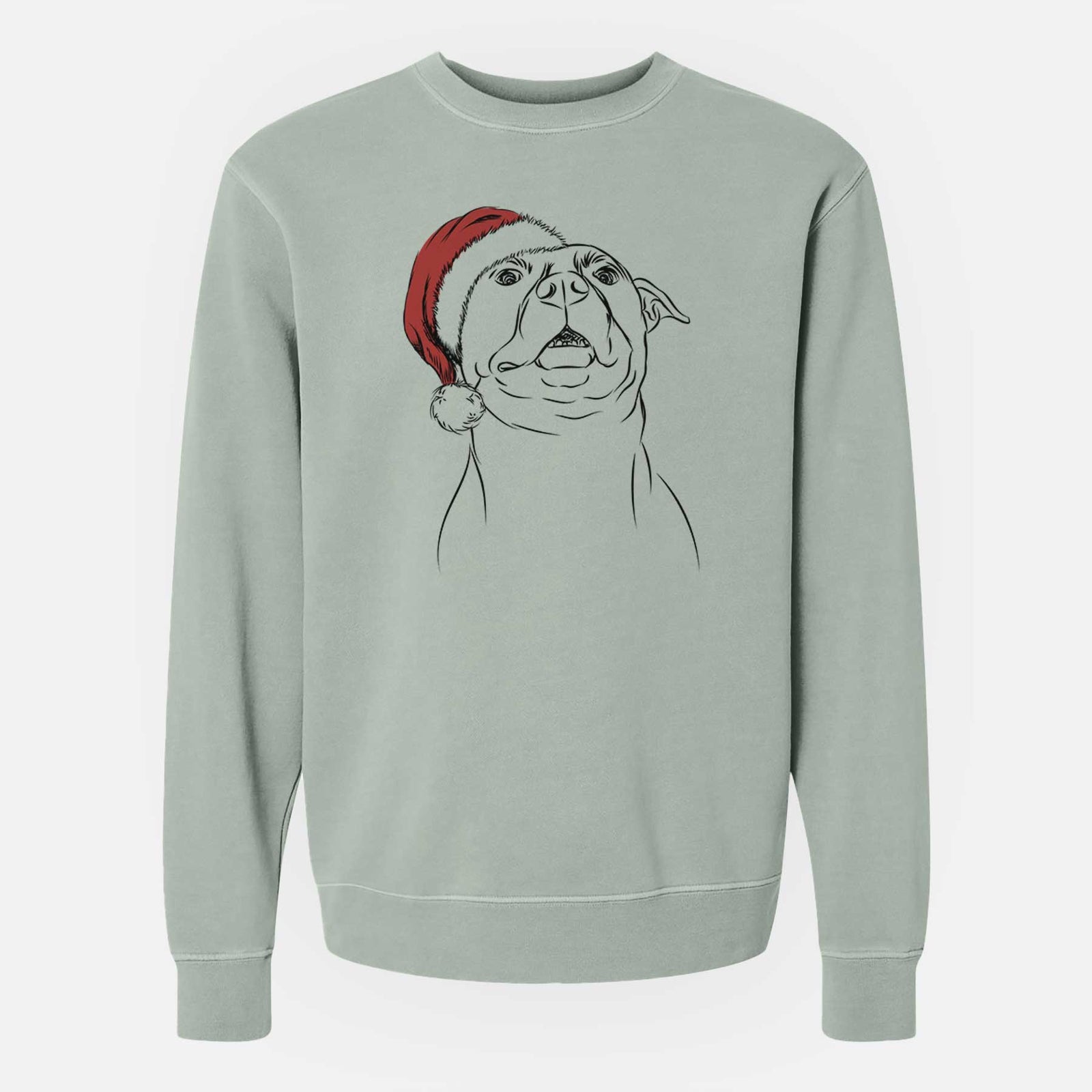 Santa Zada the Pitbull - Unisex Pigment Dyed Crew Sweatshirt
