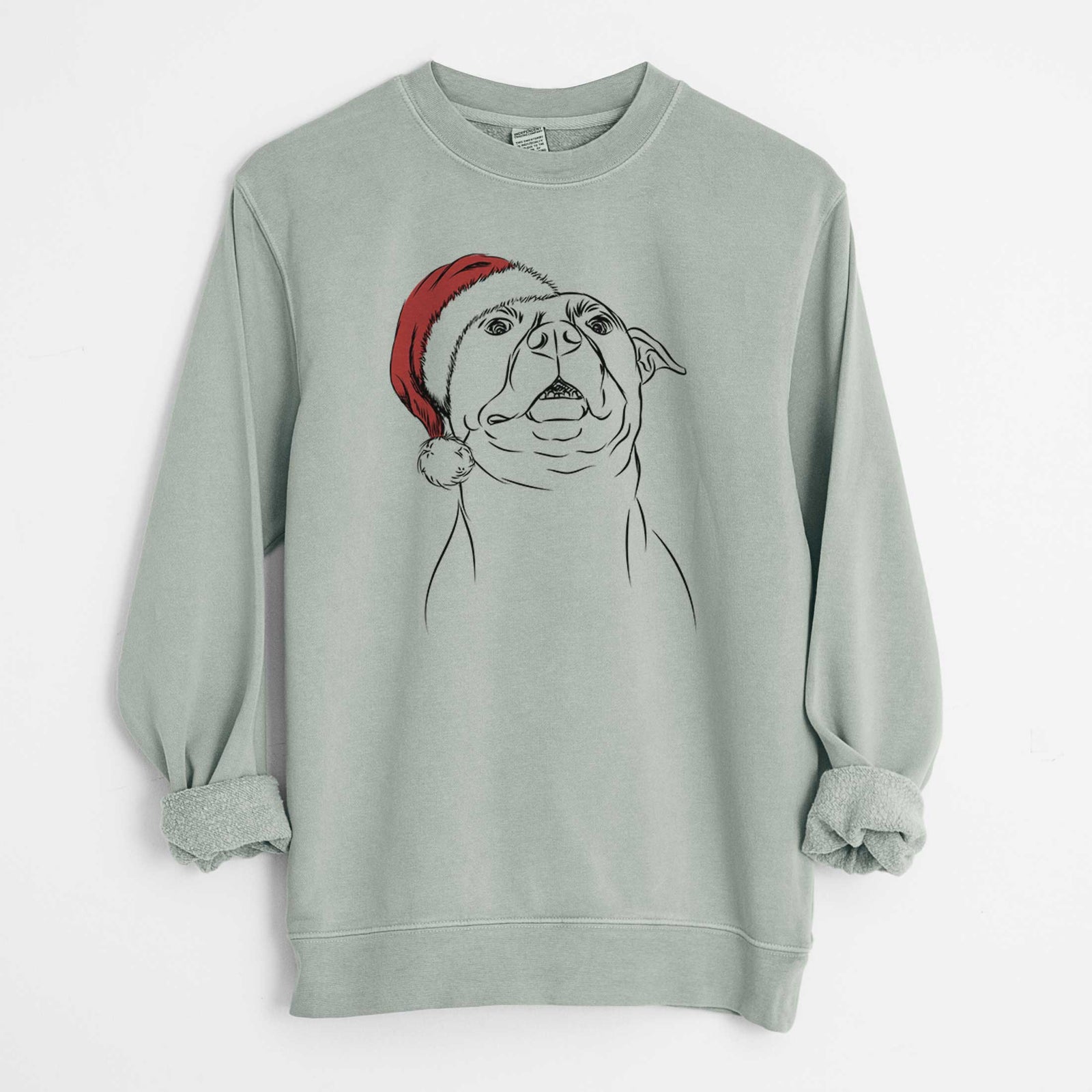 Santa Zada the Pitbull - Unisex Pigment Dyed Crew Sweatshirt