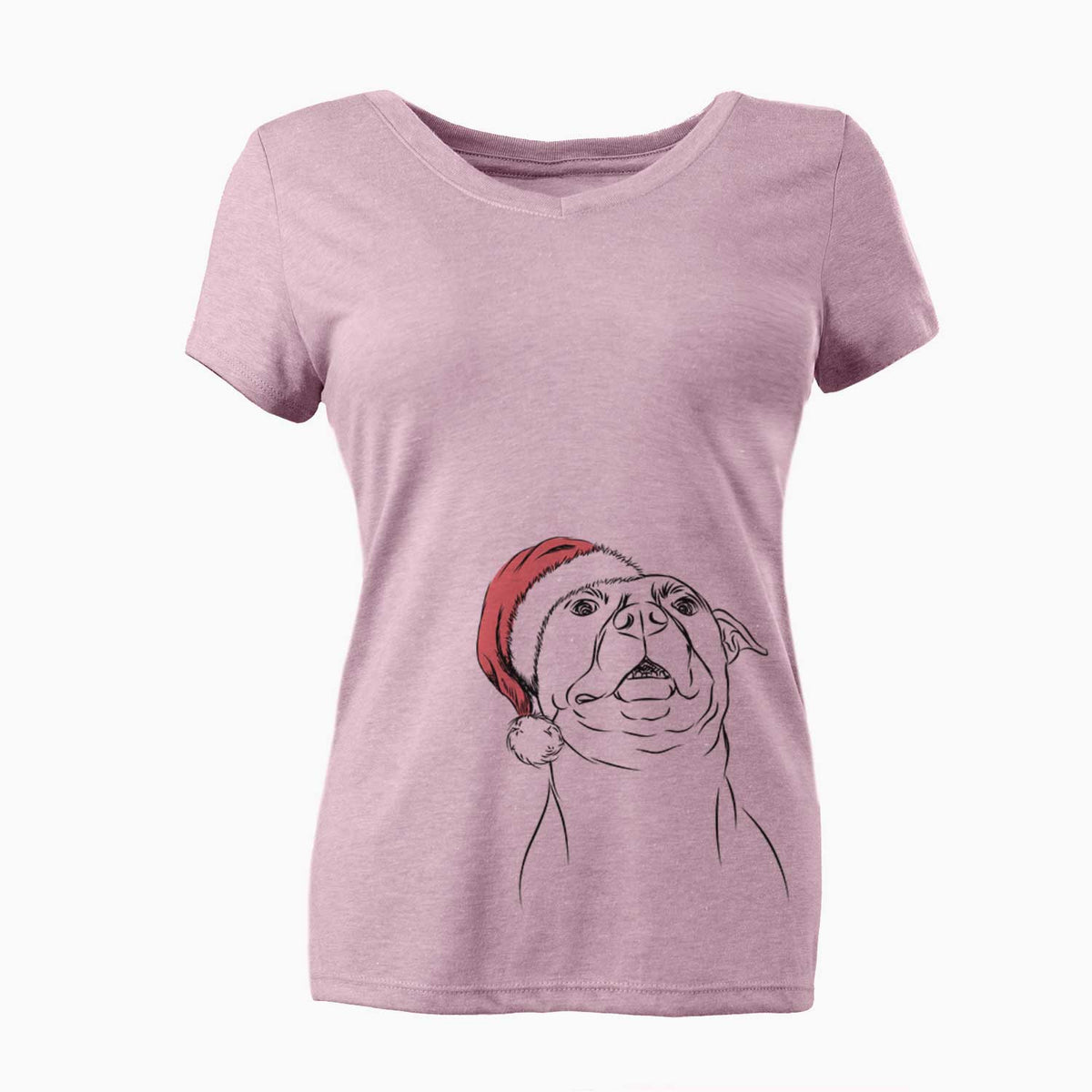Santa Zada the Pitbull - Women's V-neck Shirt