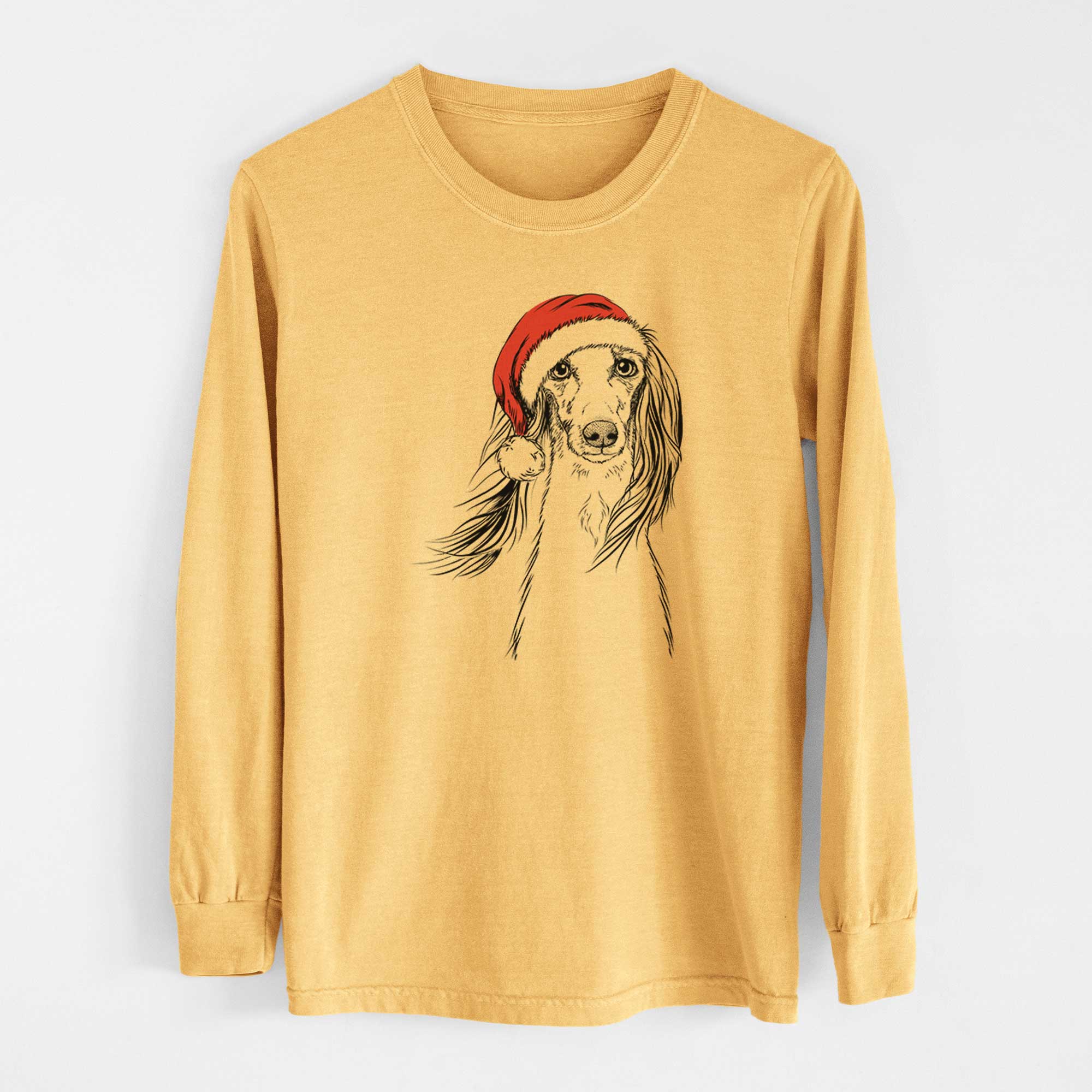 Santa Zahra the Saluki - Heavyweight 100% Cotton Long Sleeve