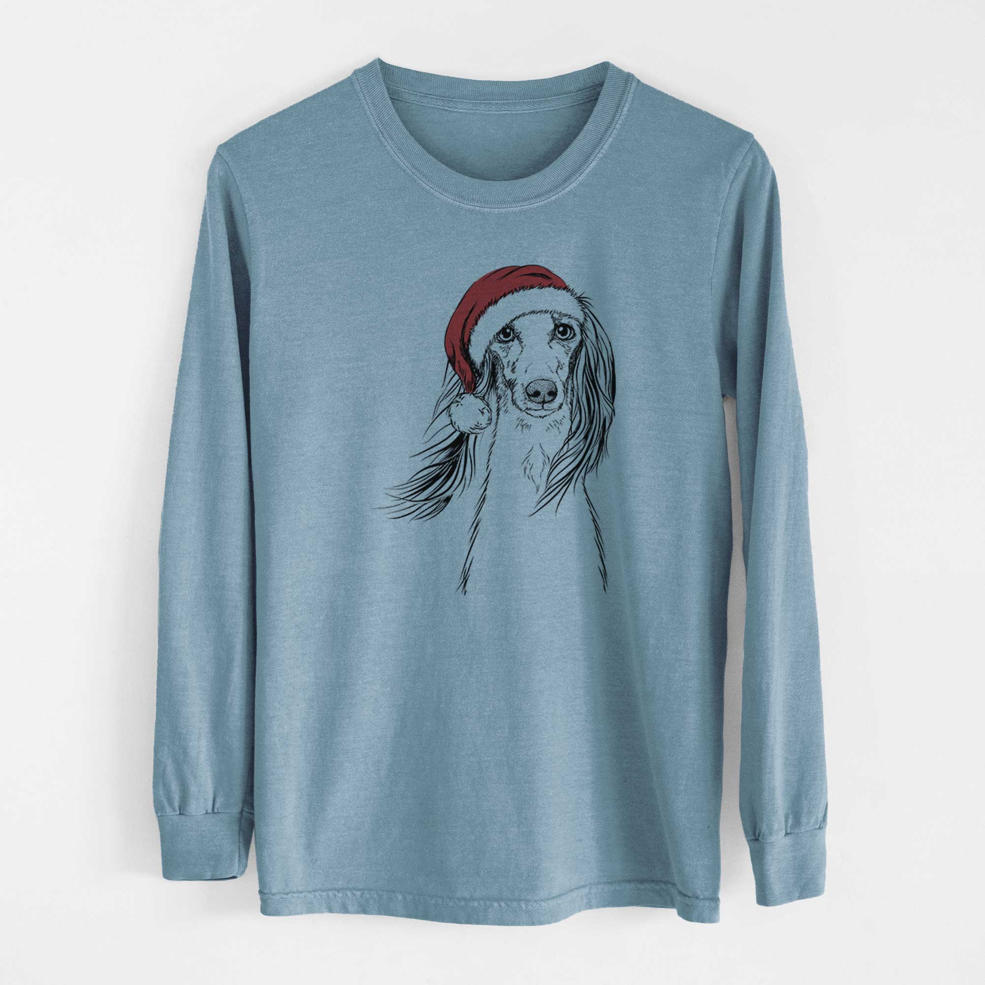 Santa Zahra the Saluki - Heavyweight 100% Cotton Long Sleeve