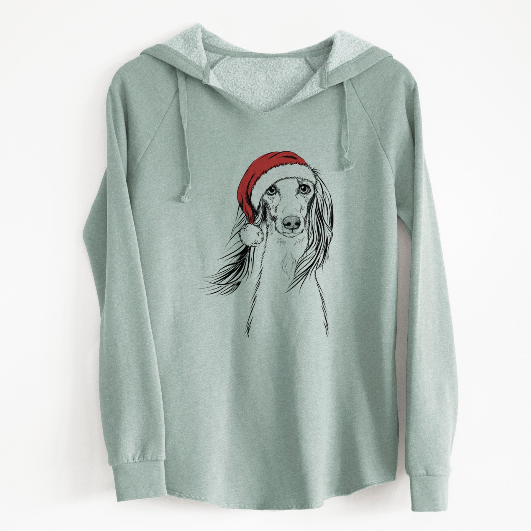 Santa Zahra the Saluki - Cali Wave Hooded Sweatshirt