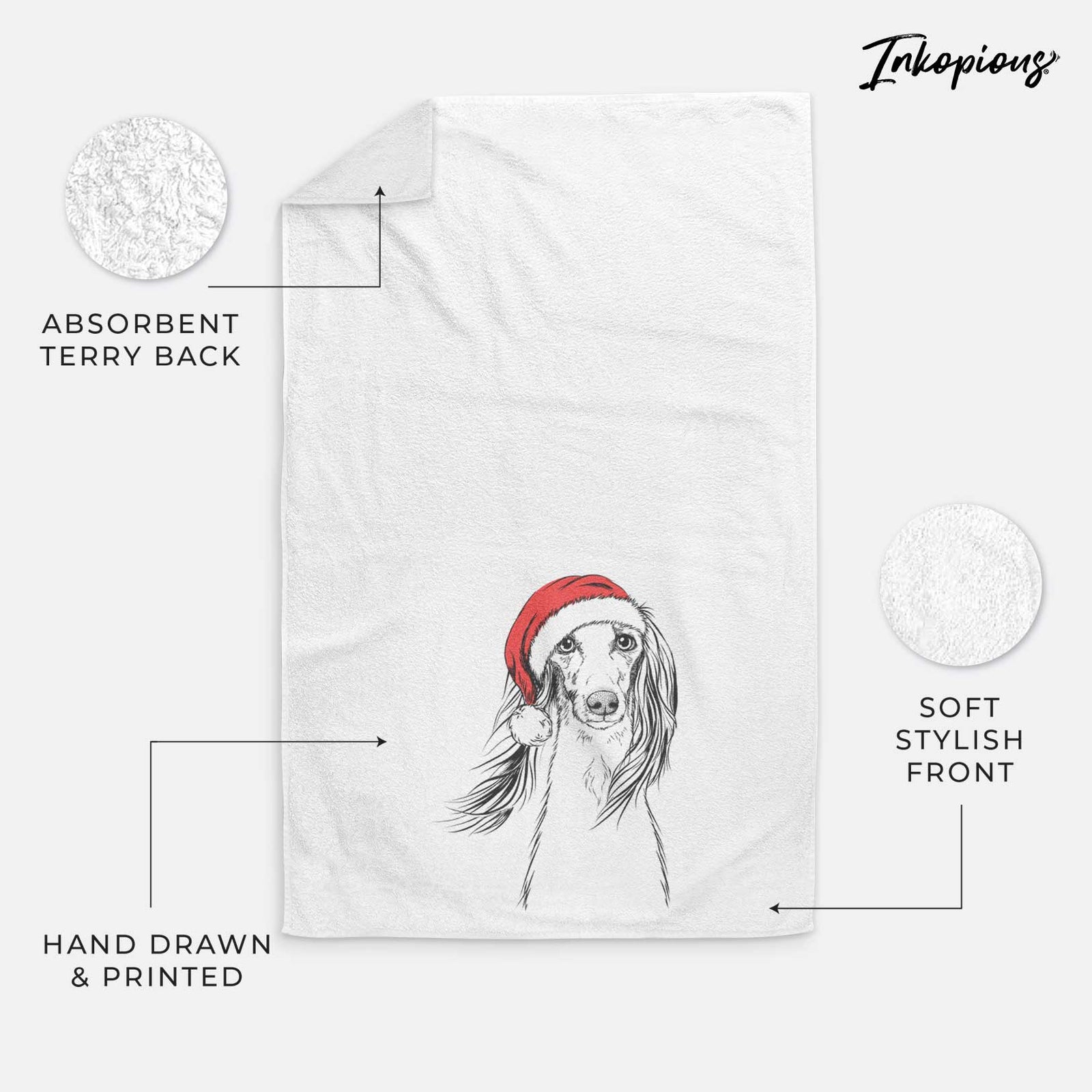 Zahra the Saluki Decorative Hand Towel