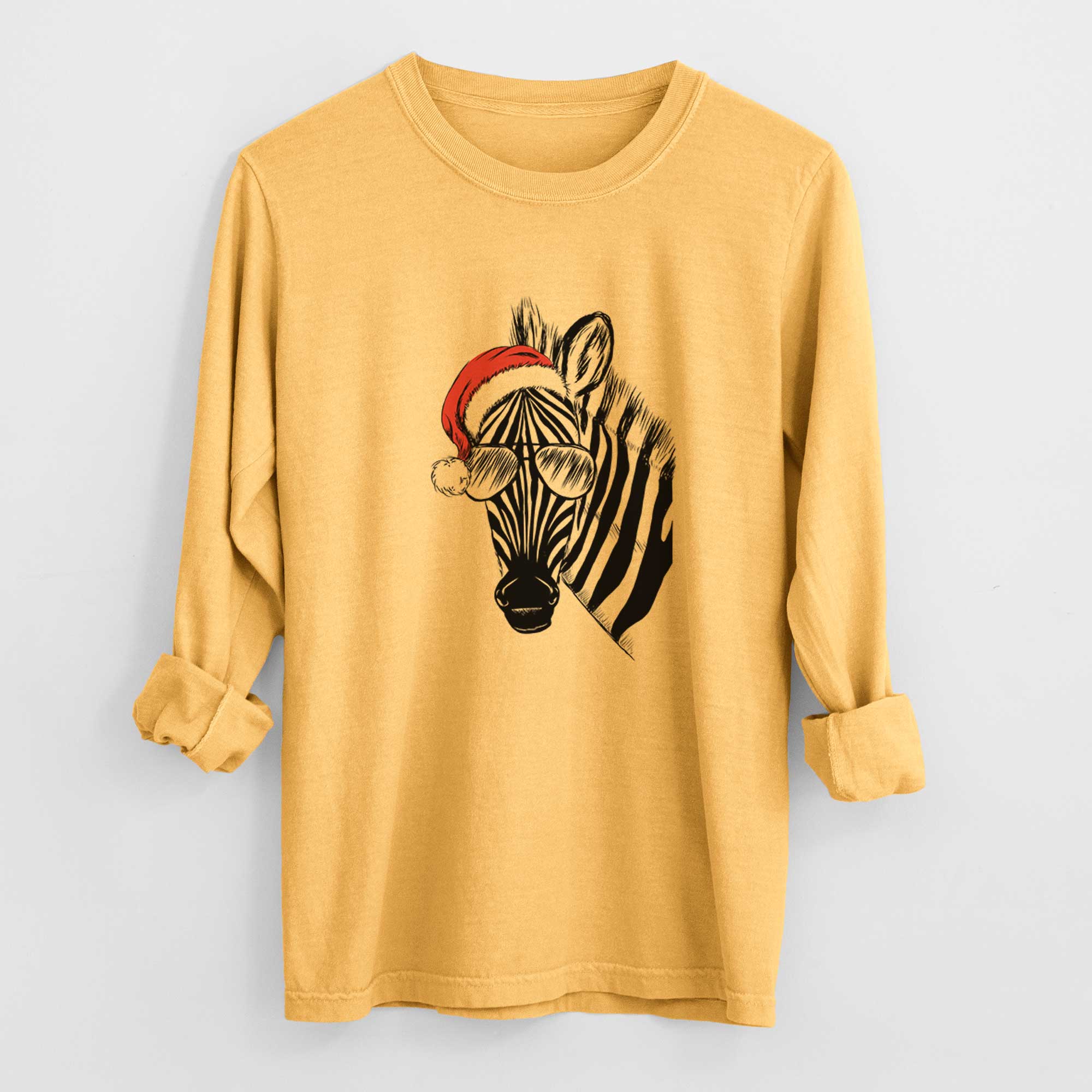 Santa Zed the Zebra - Heavyweight 100% Cotton Long Sleeve