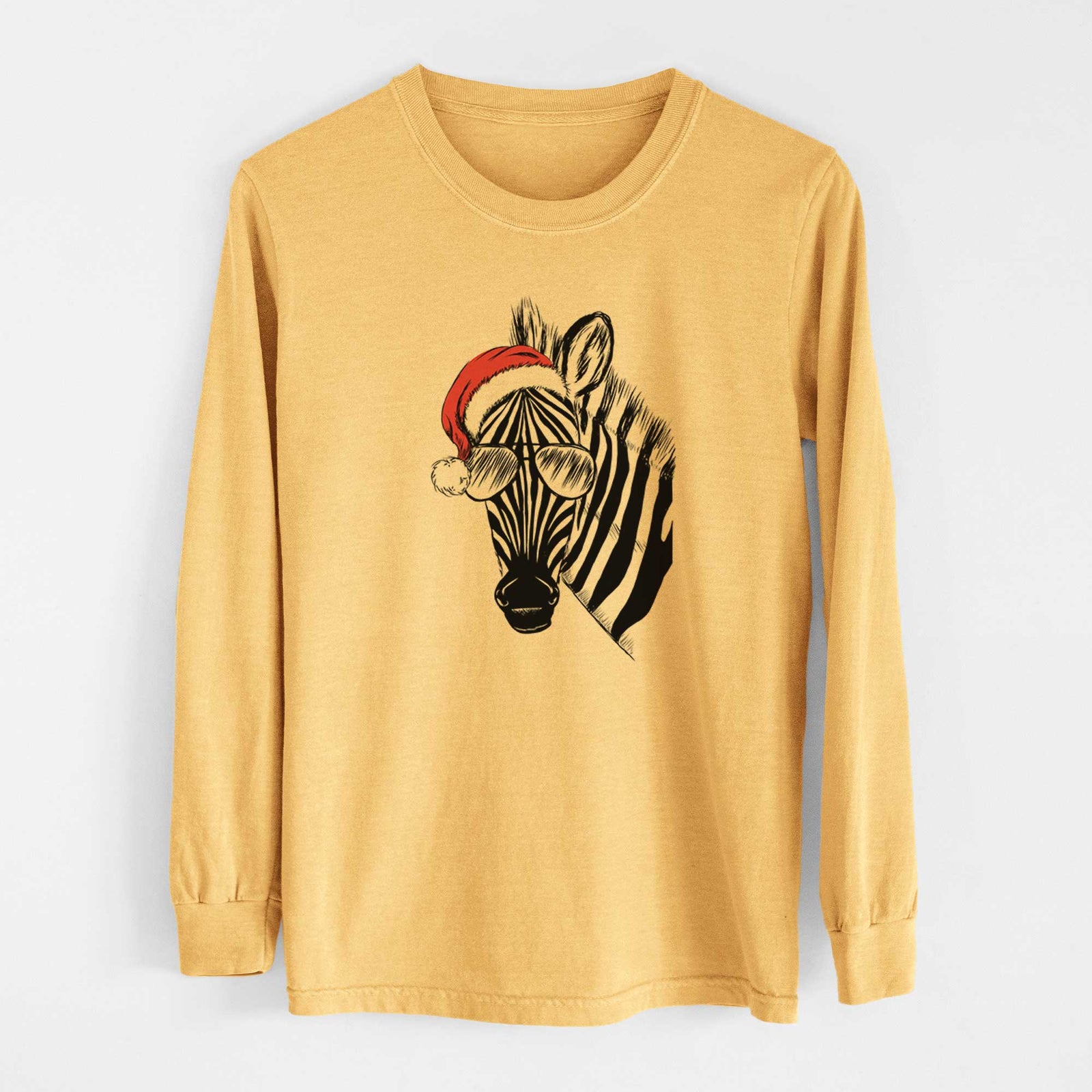 Santa Zed the Zebra - Heavyweight 100% Cotton Long Sleeve