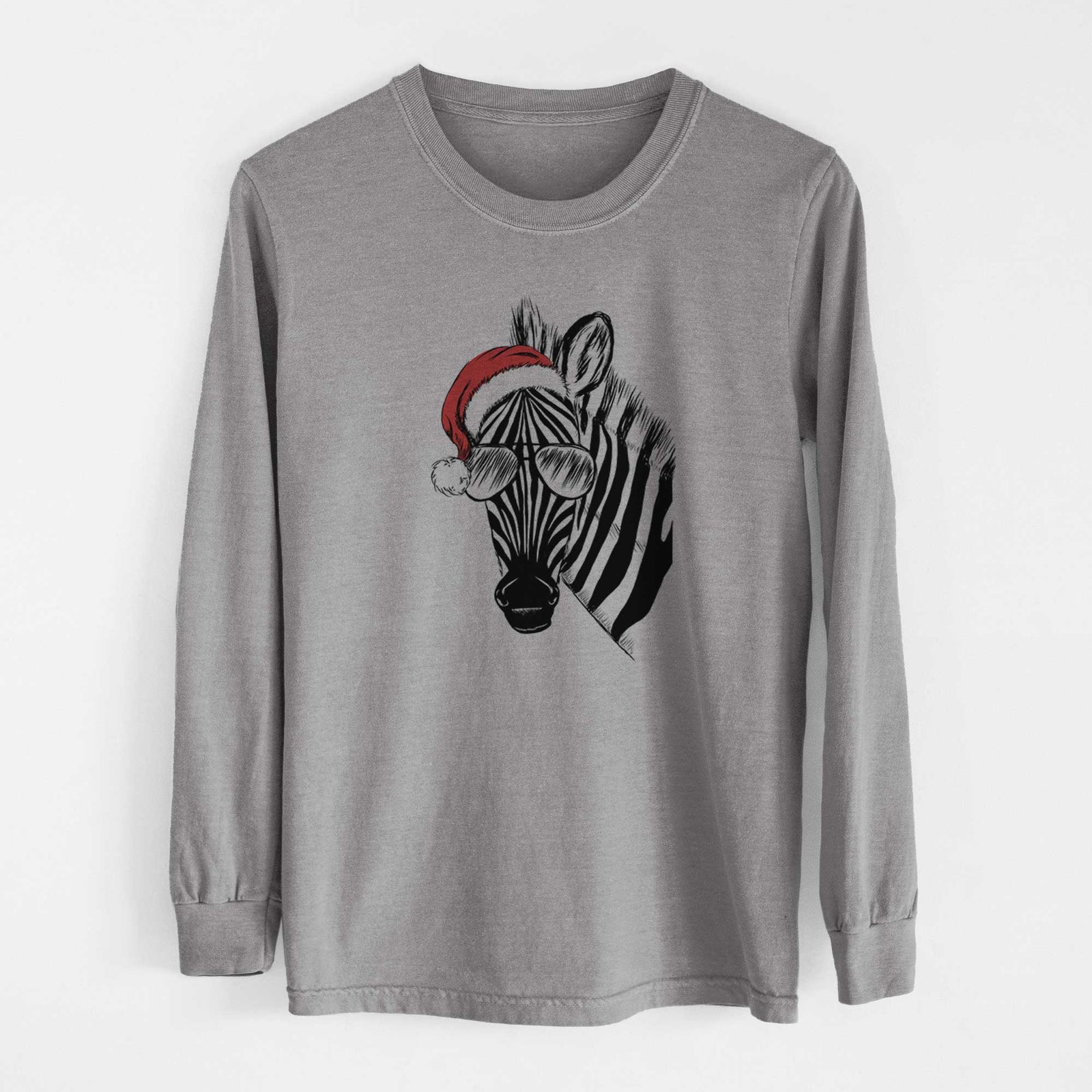 Santa Zed the Zebra - Heavyweight 100% Cotton Long Sleeve