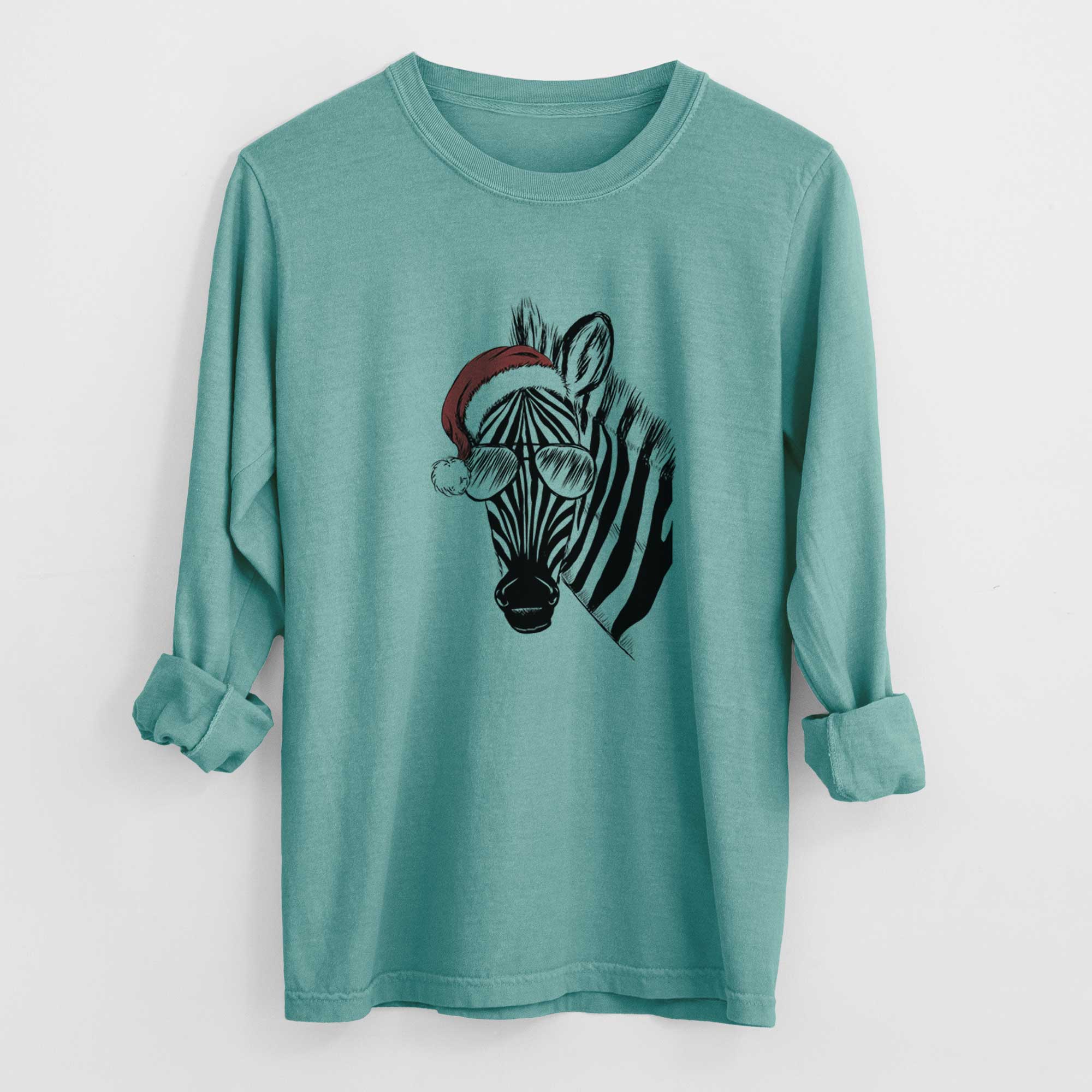 Santa Zed the Zebra - Heavyweight 100% Cotton Long Sleeve