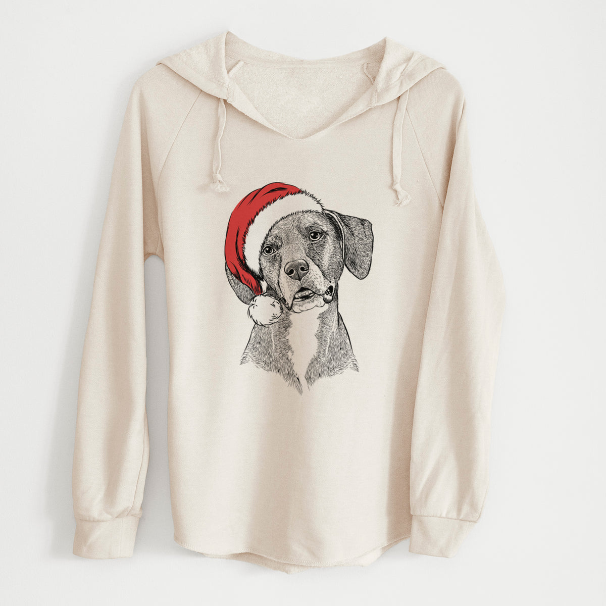 Santa Zeena the Plott Hound Mix - Cali Wave Hooded Sweatshirt