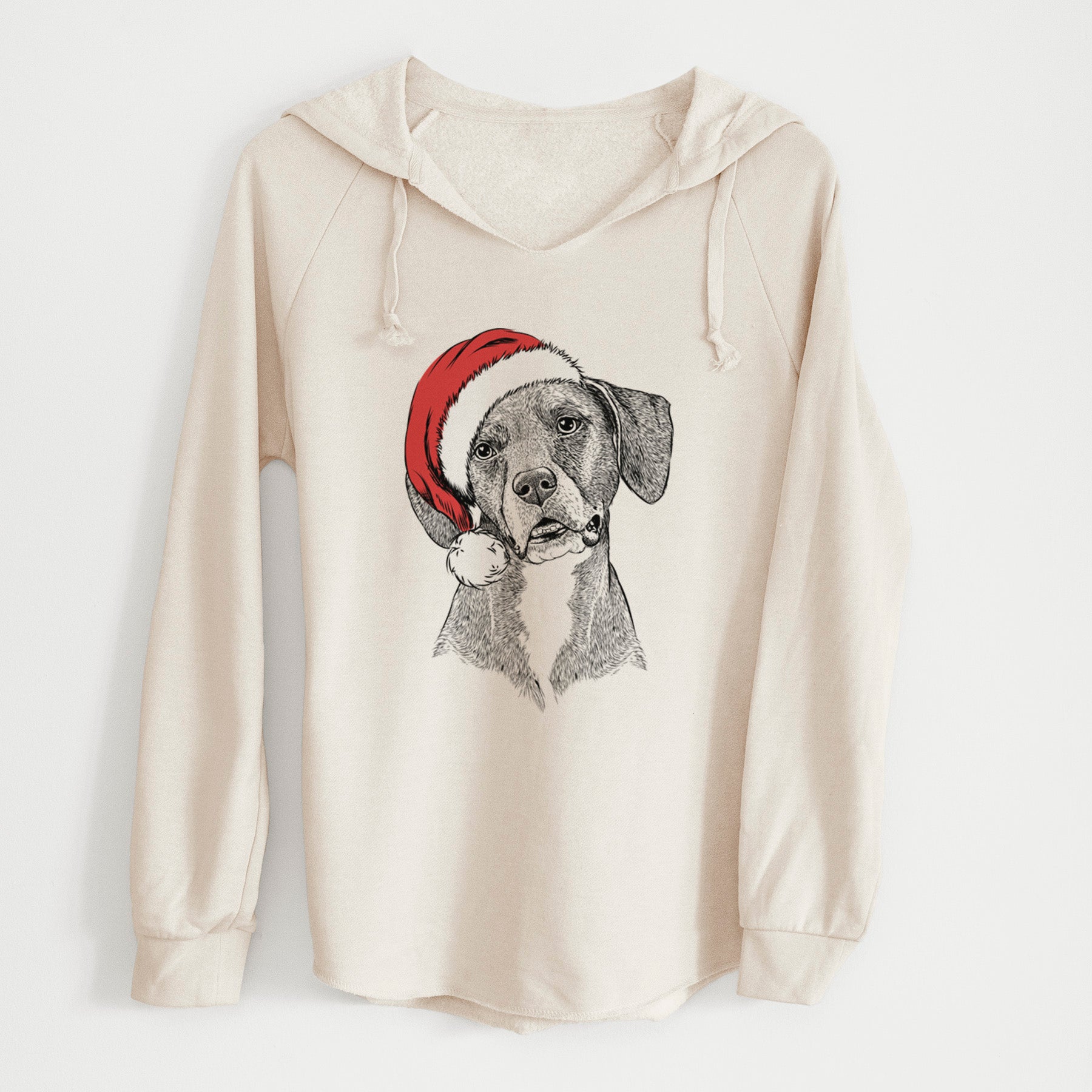 Santa Zeena the Plott Hound Mix - Cali Wave Hooded Sweatshirt