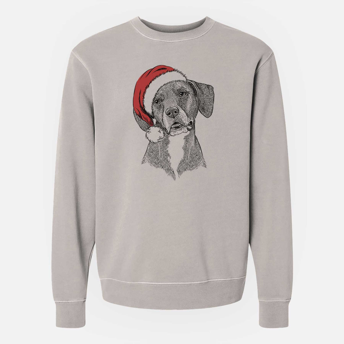 Santa Zeena the Plott Hound Mix - Unisex Pigment Dyed Crew Sweatshirt