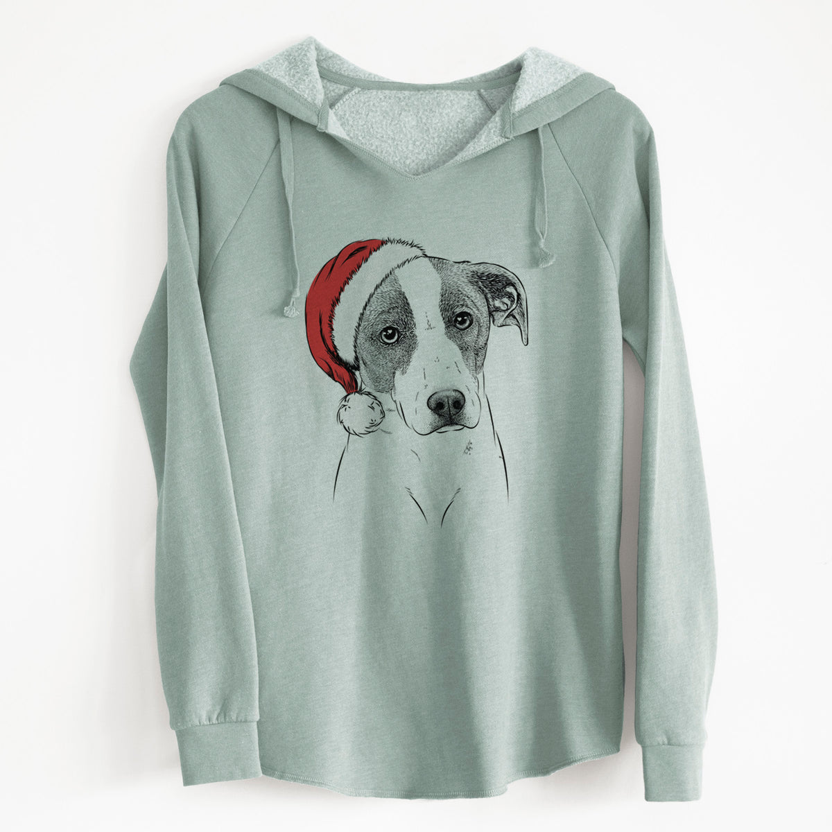 Santa Zephyr the Pointer Mix - Cali Wave Hooded Sweatshirt