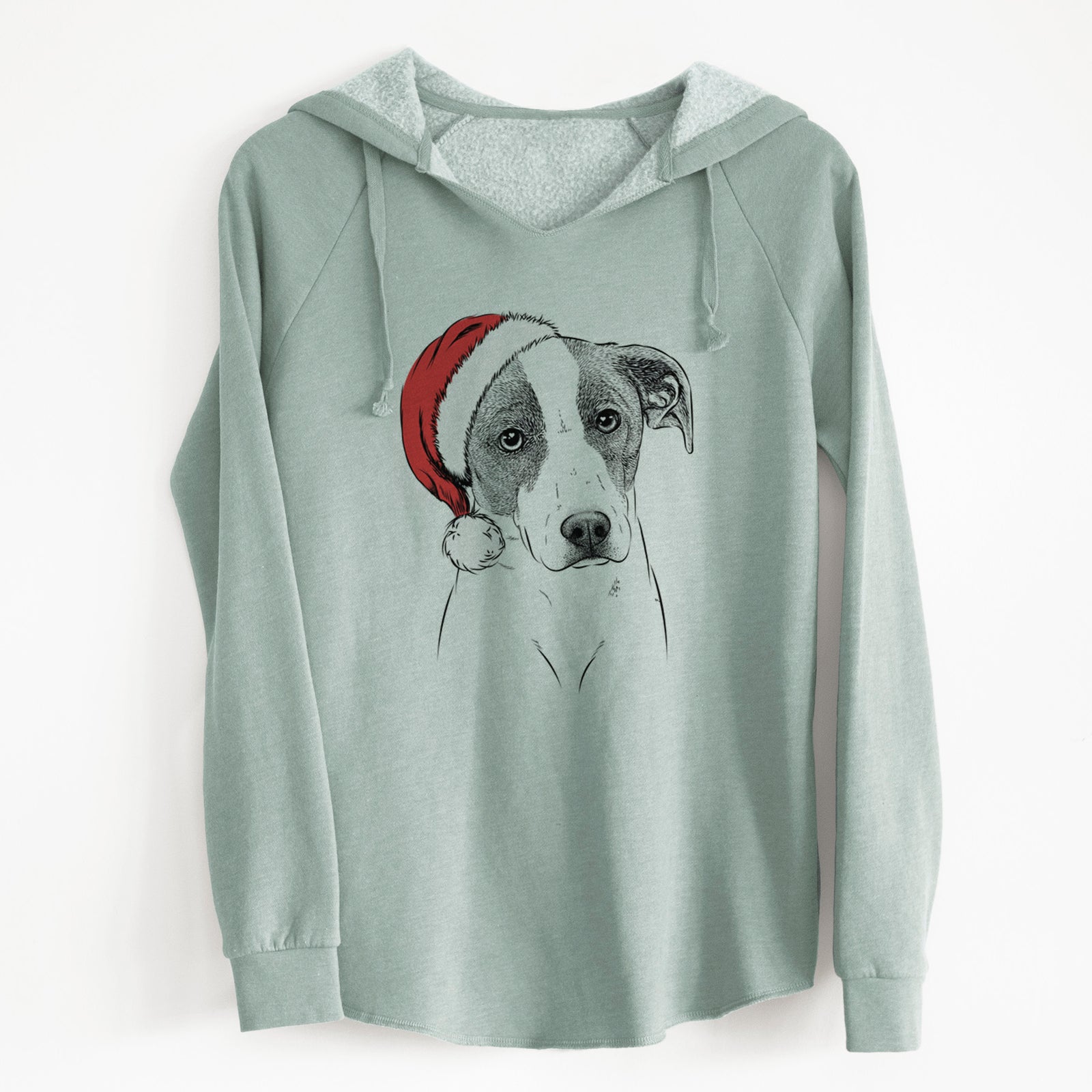 Santa Zephyr the Pointer Mix - Cali Wave Hooded Sweatshirt