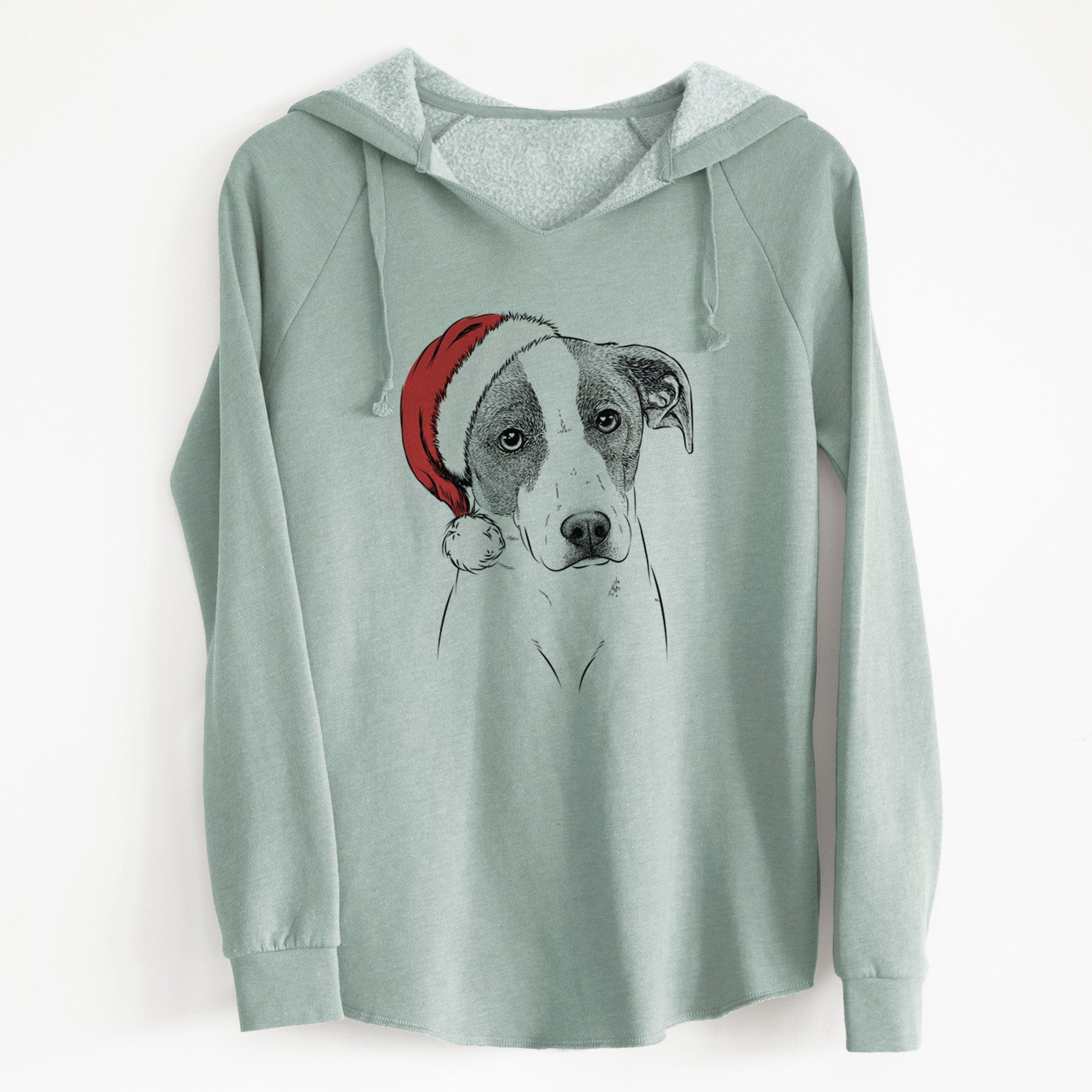 Santa Zephyr the Pointer Mix - Cali Wave Hooded Sweatshirt