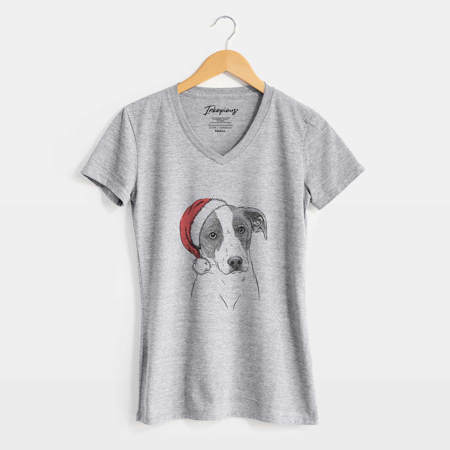 Santa Zephyr the Pointer Mix - Women's V-neck Shirt