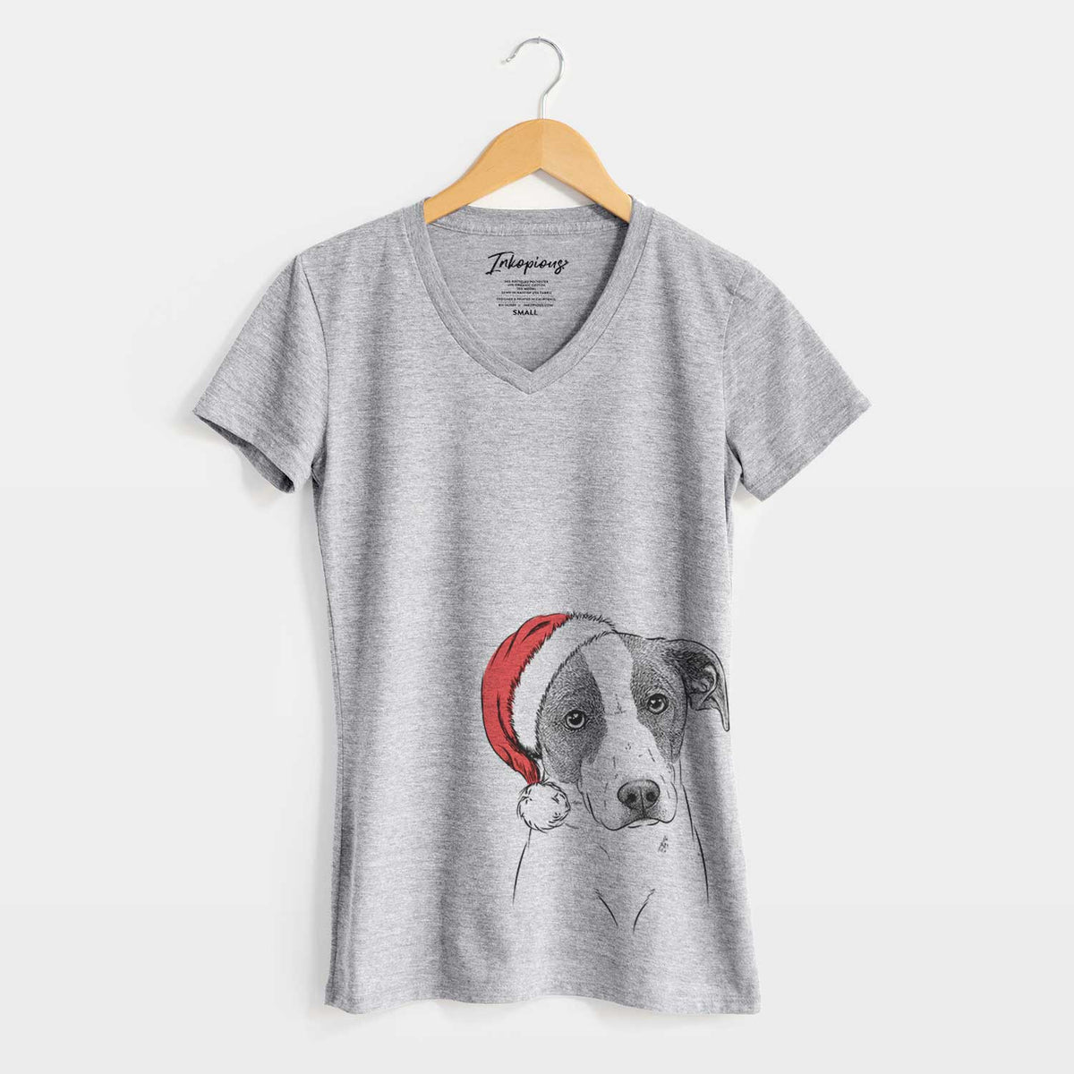Santa Zephyr the Pointer Mix - Women's V-neck Shirt