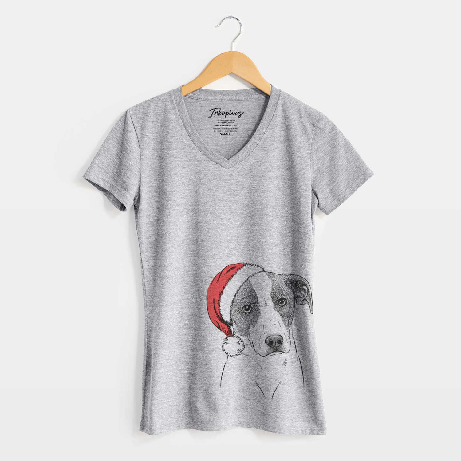 Santa Zephyr the Pointer Mix - Women's V-neck Shirt