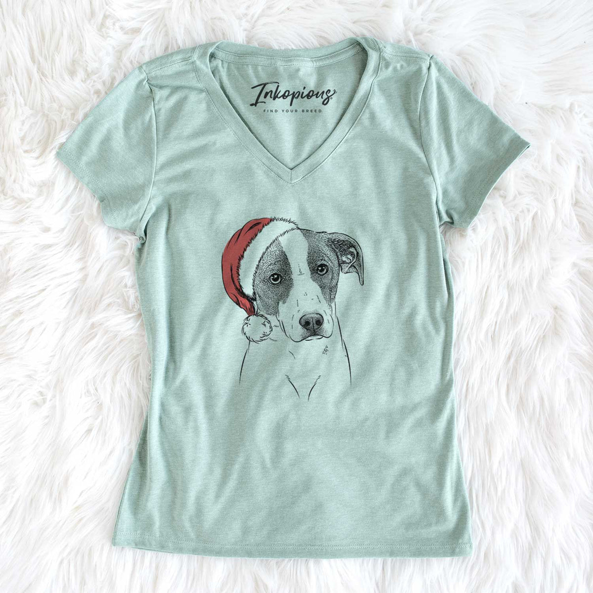 Santa Zephyr the Pointer Mix - Women's V-neck Shirt