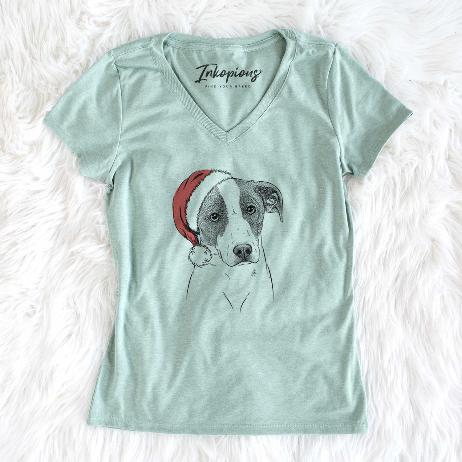 Santa Zephyr the Pointer Mix - Women's V-neck Shirt