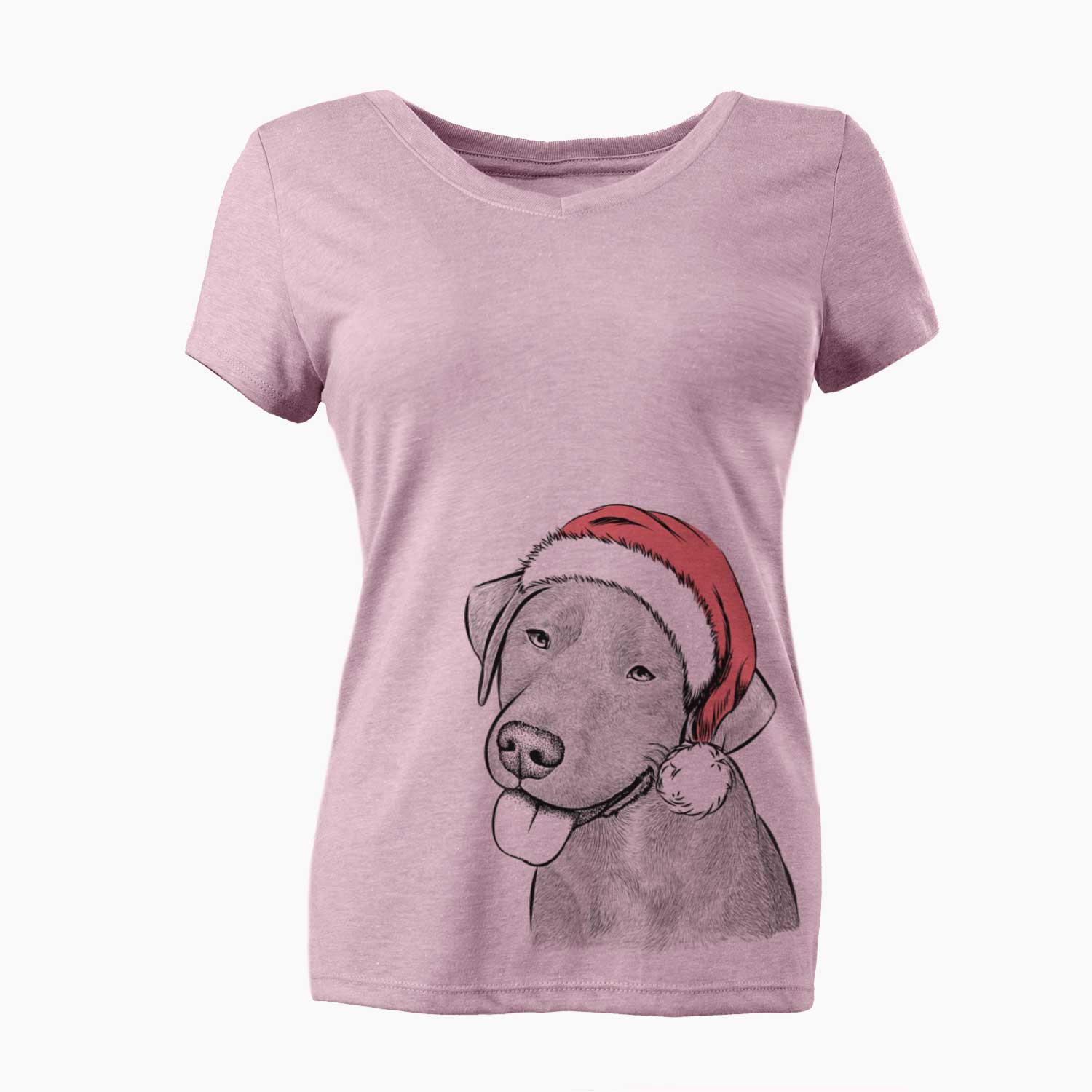 Santa Zeppelin the Black Labrador - Women's V-neck Shirt