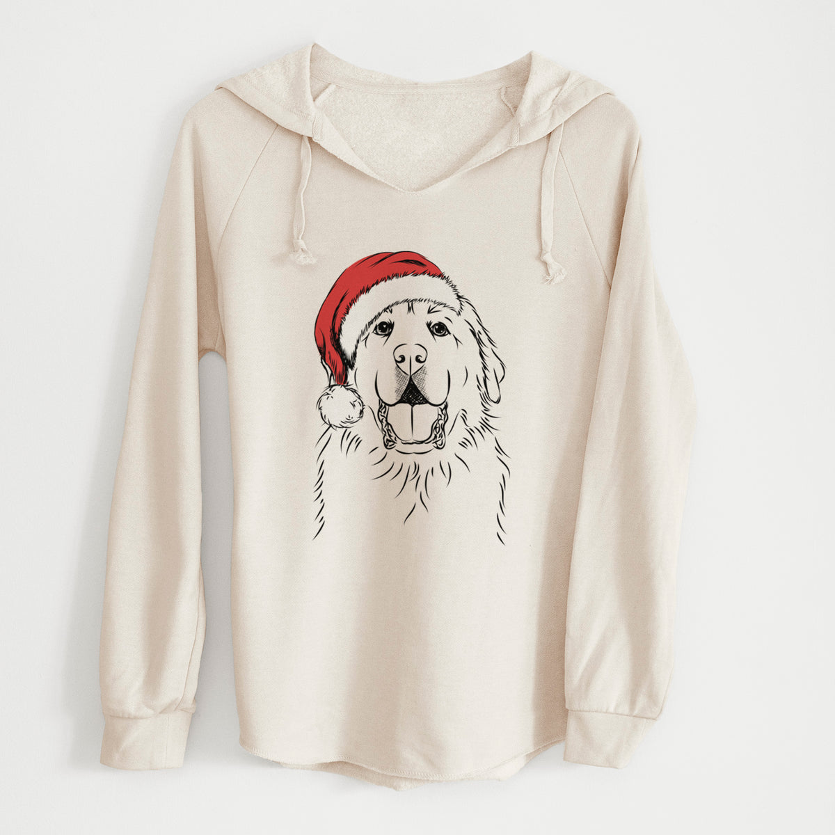 Santa Zeus the Great Pyrenees - Cali Wave Hooded Sweatshirt