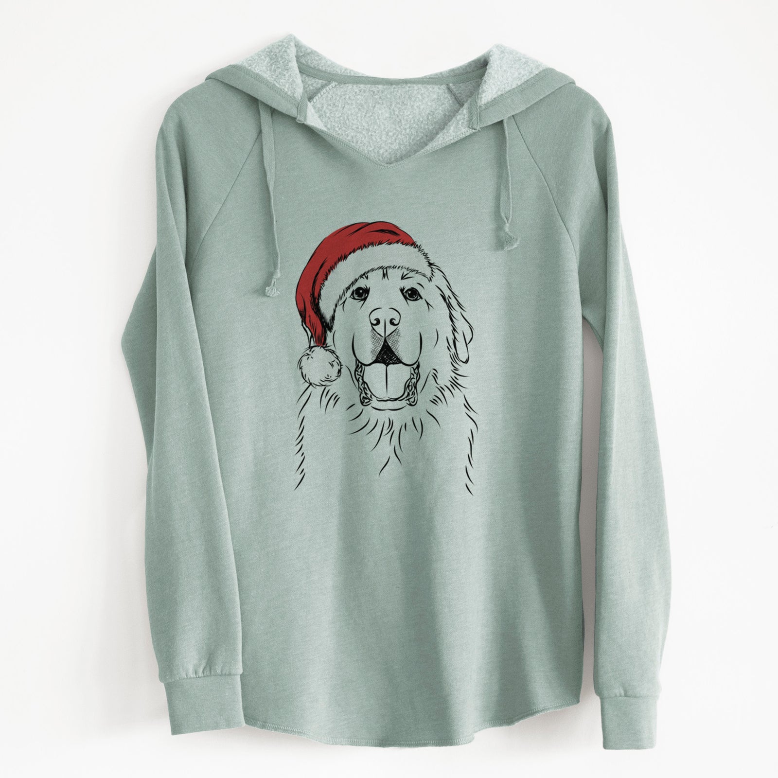 Santa Zeus the Great Pyrenees - Cali Wave Hooded Sweatshirt