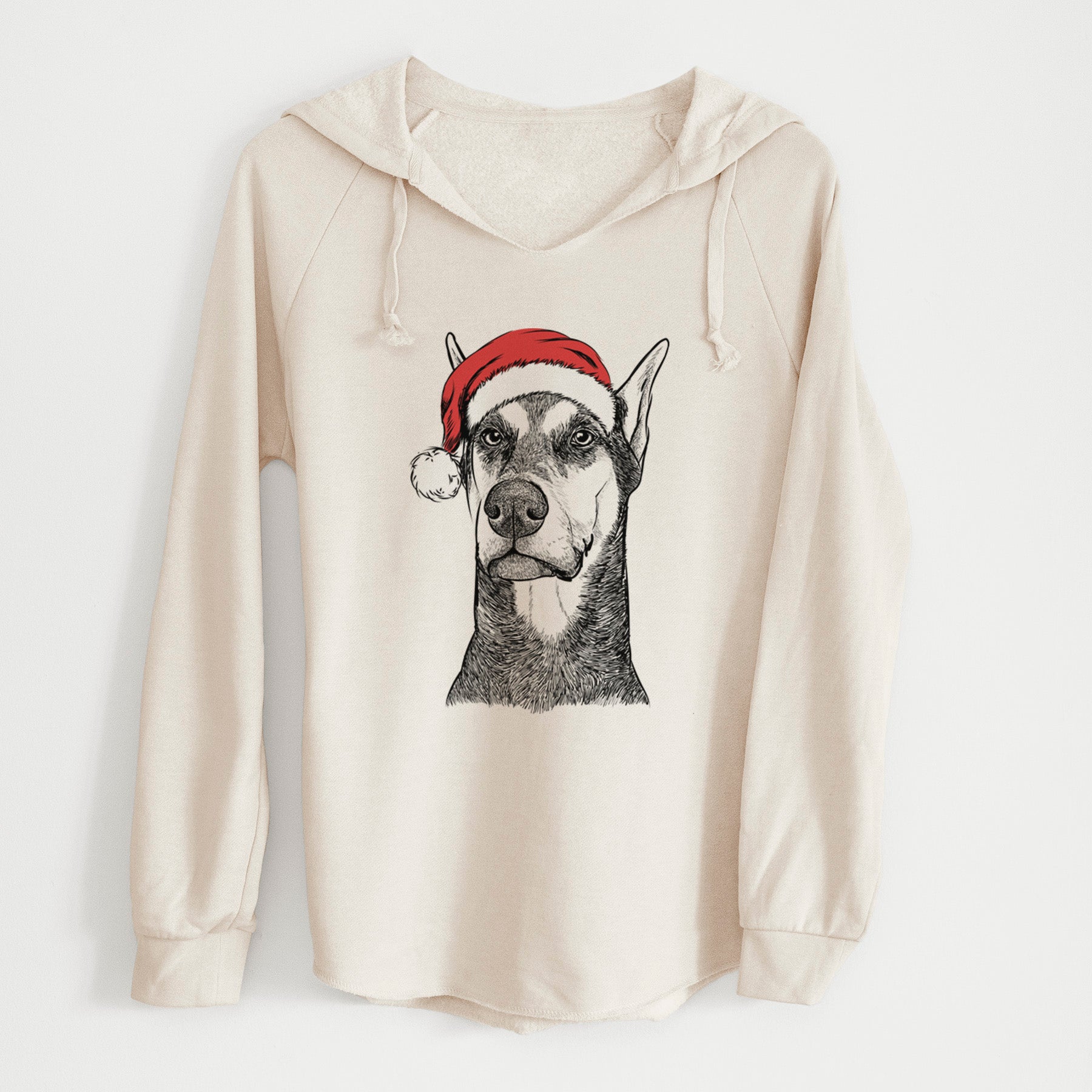 Santa Zeus the Doberman Pinscher - Cali Wave Hooded Sweatshirt