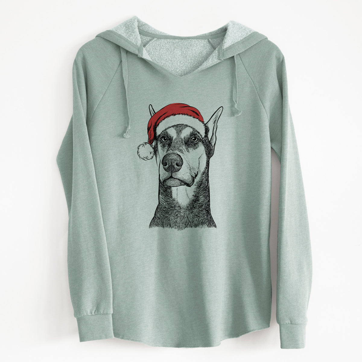 Santa Zeus the Doberman Pinscher - Cali Wave Hooded Sweatshirt
